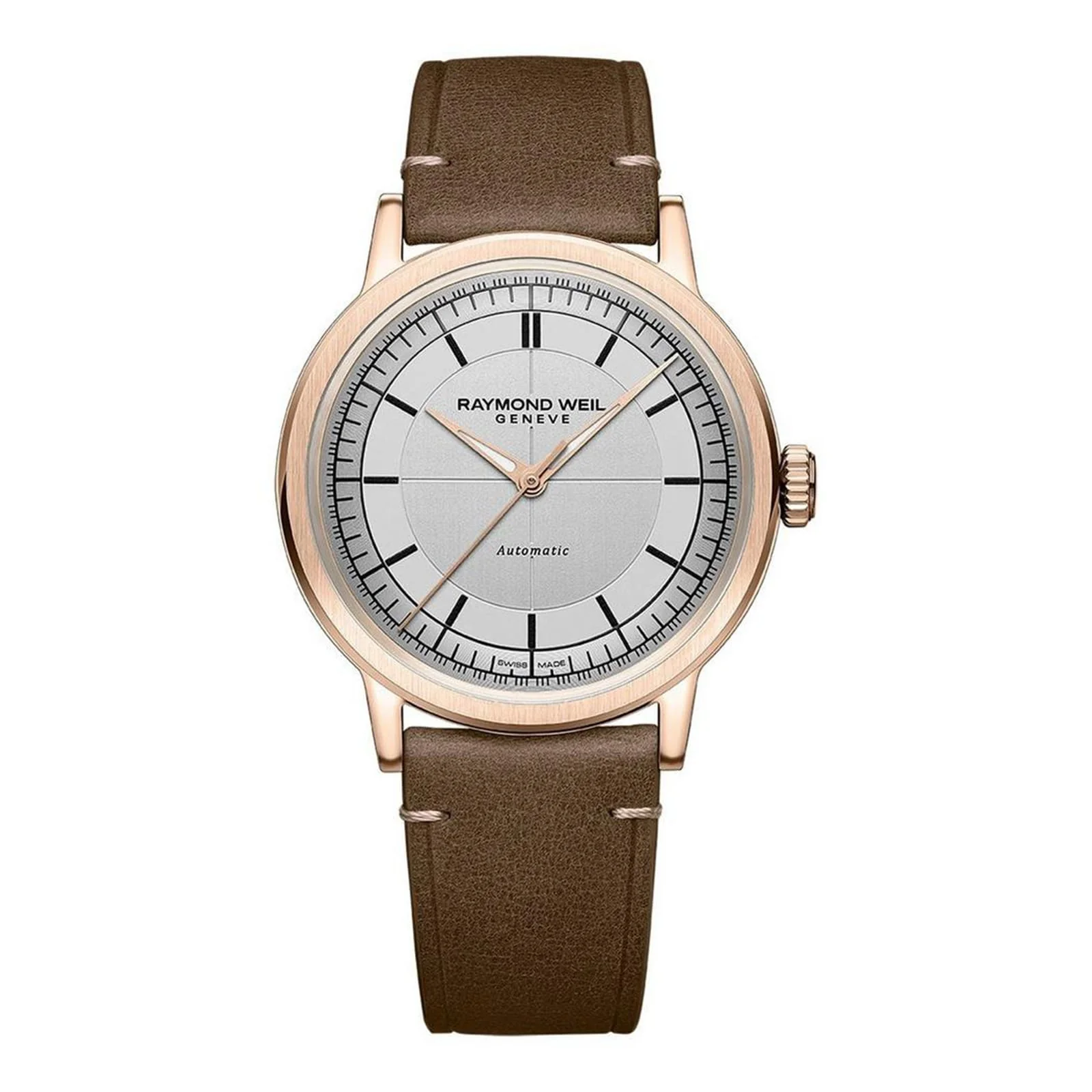 Millesime Automatic Silver Sector Dial | 39.5mm, Steel, Leather, Silver Dial