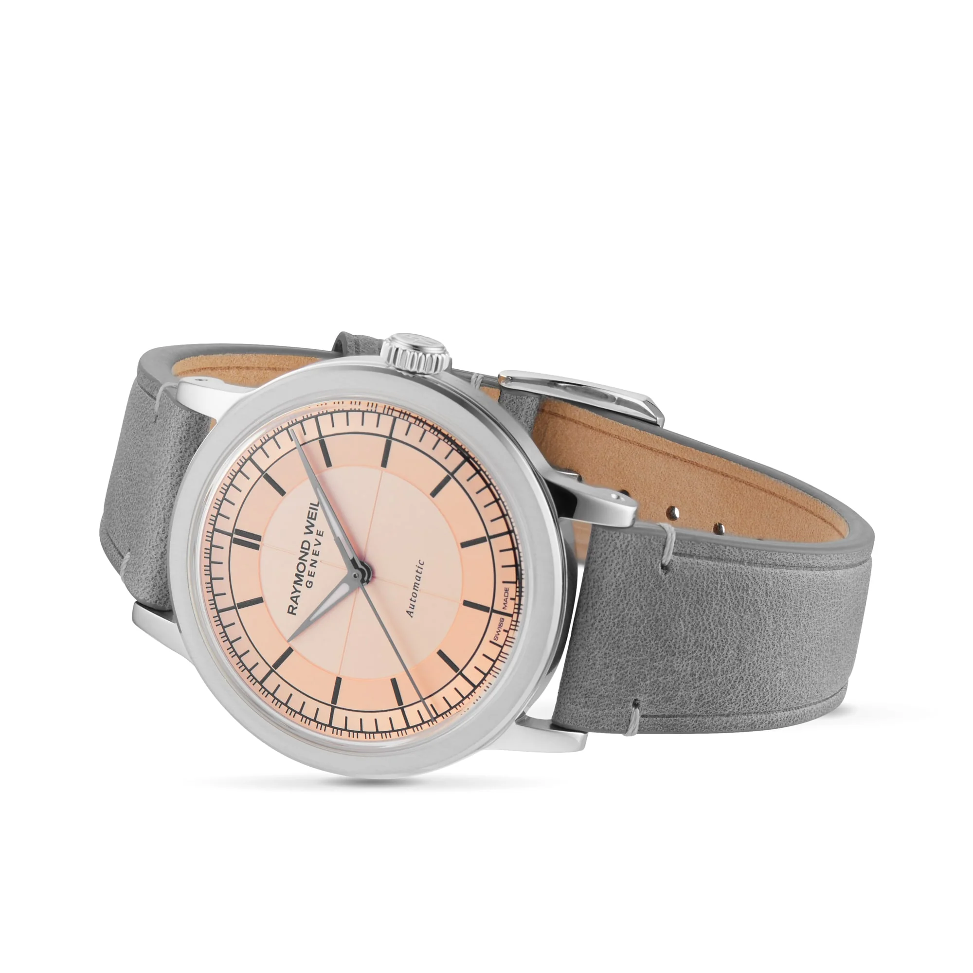 Millesime Automatic Salmon Sector Dial | 39.5mm, Steel, Leather, Pink Dial - Image 3