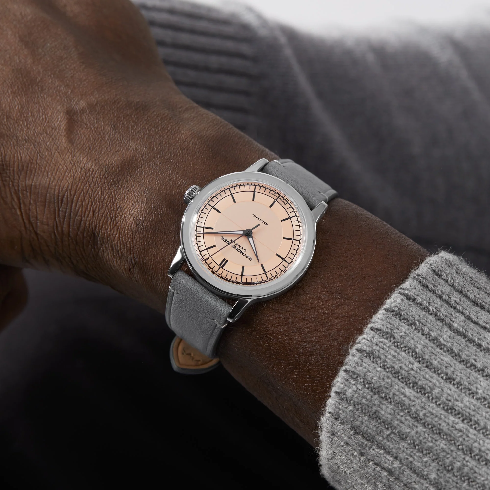 Millesime Automatic Salmon Sector Dial | 39.5mm, Steel, Leather, Pink Dial - Image 7