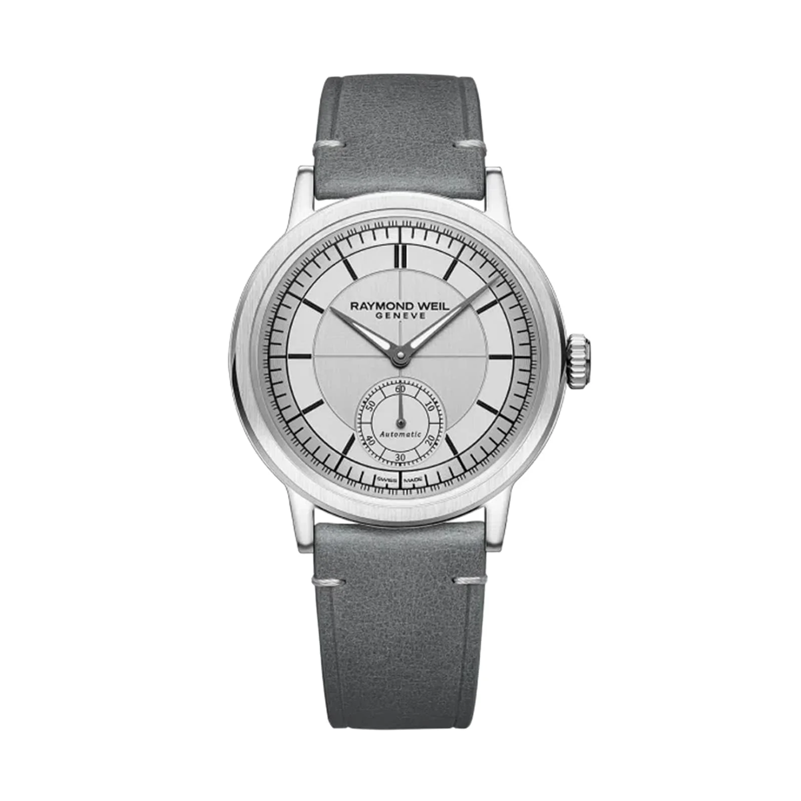 Millesime Automatic Small Seconds Silver Sector Dial | 39.5mm, Steel, Leather, Silver Dial