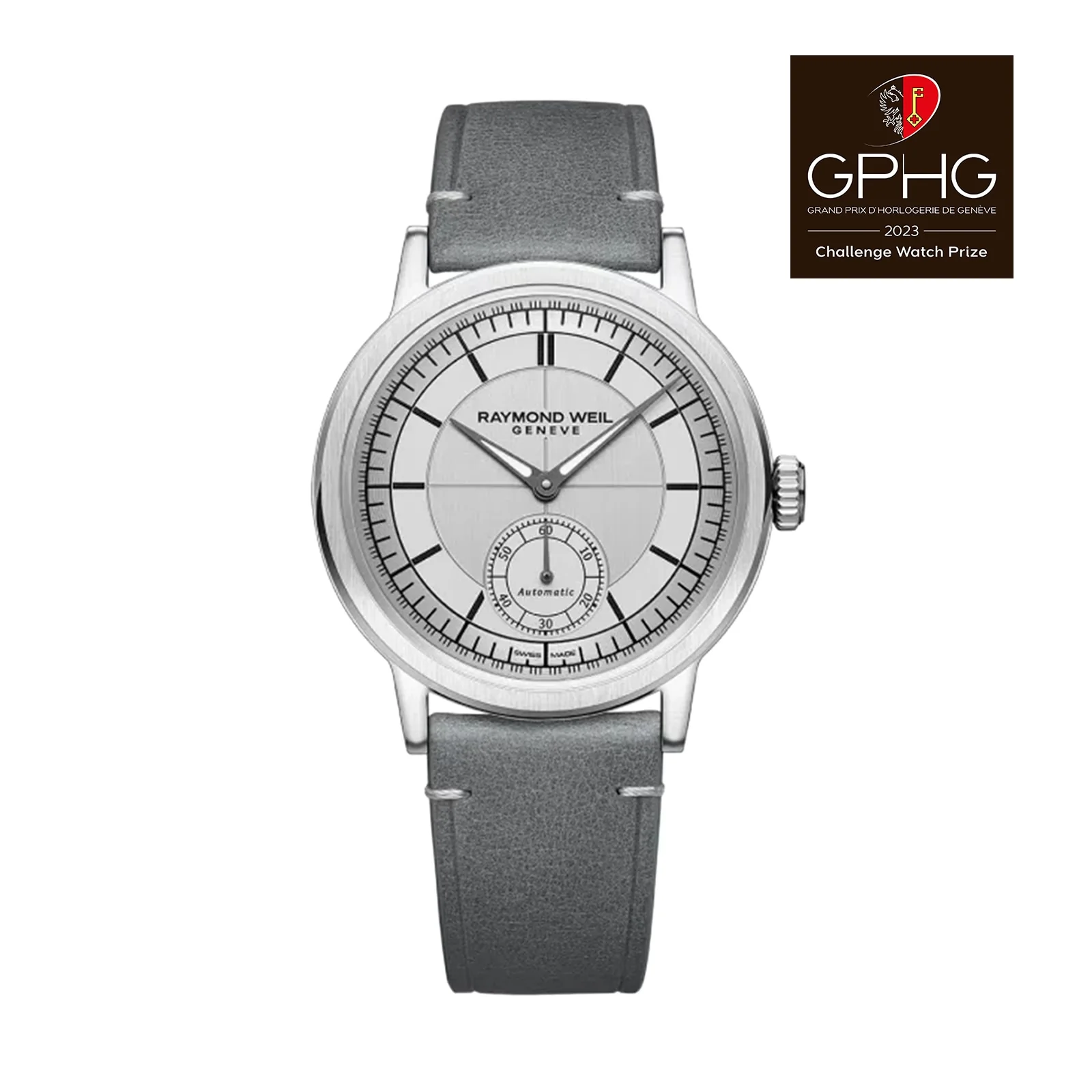 Millesime Automatic Small Seconds Silver Sector Dial | 39.5mm, Steel, Leather, Silver Dial - Image 2