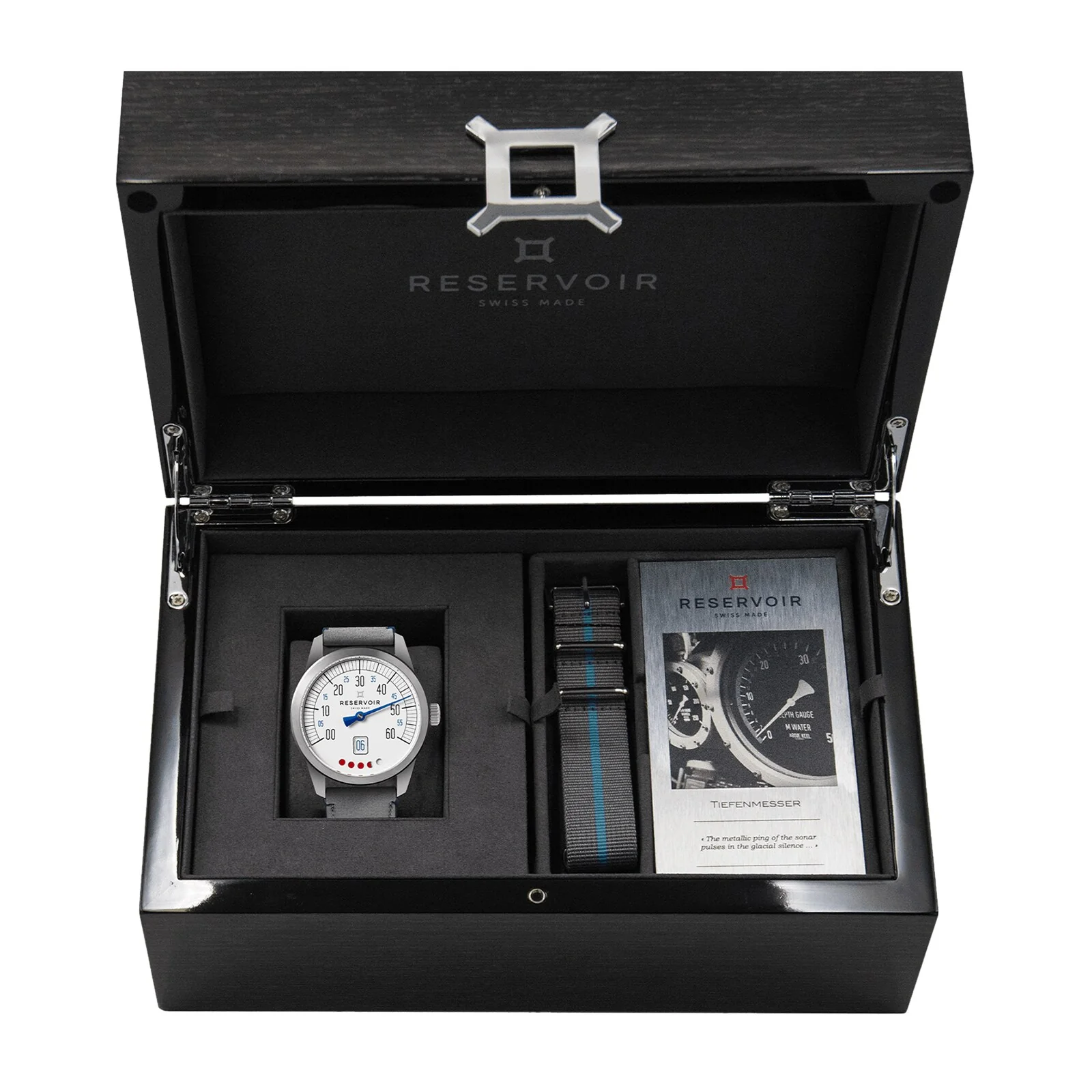 Tiefenmesser | 43mm, Steel, Leather, White Dial - Image 4