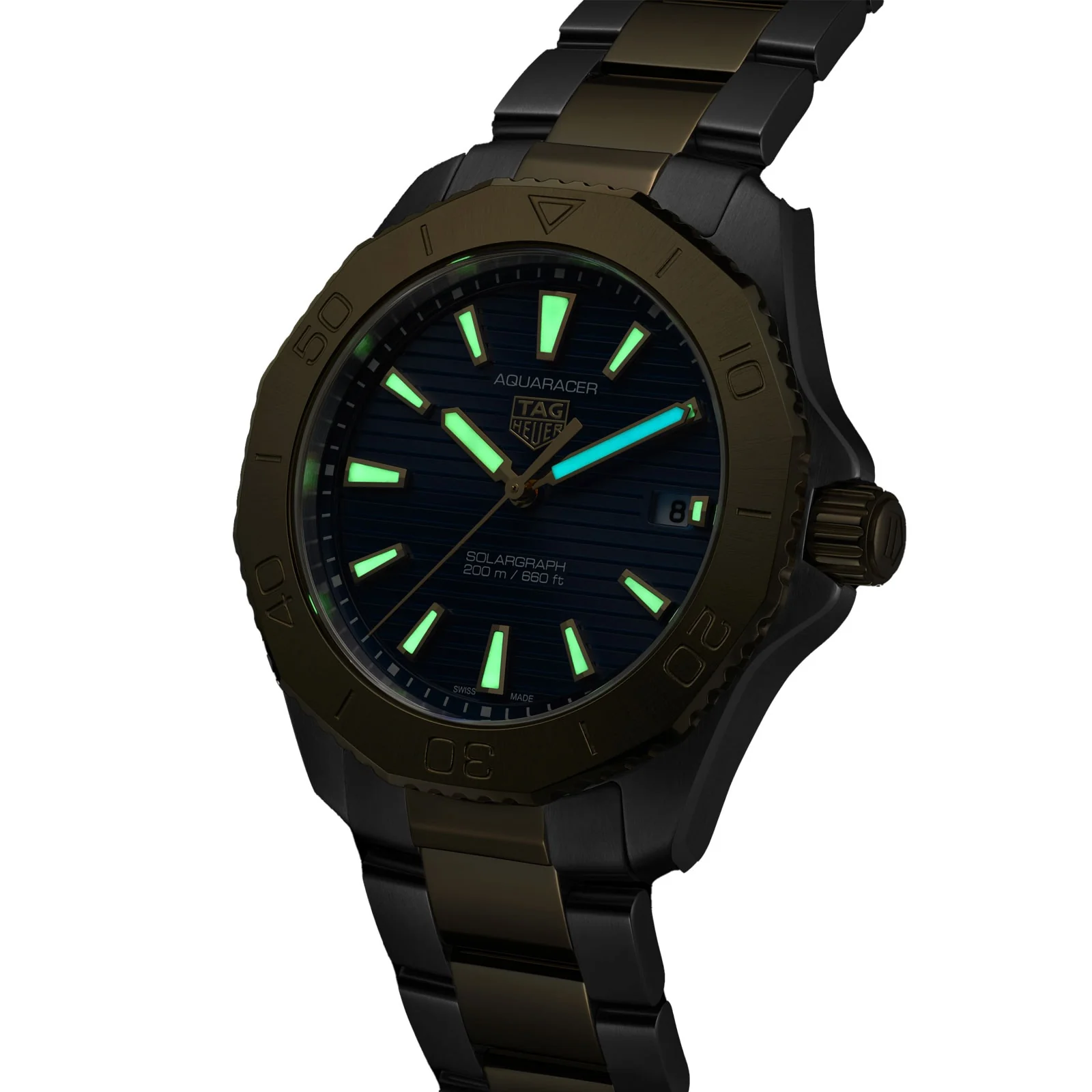 Aquaracer Professional 200 Solargraph | 40mm, Two-Tone Steel & PVD Yellow Gold, Blue Dial - Image 8