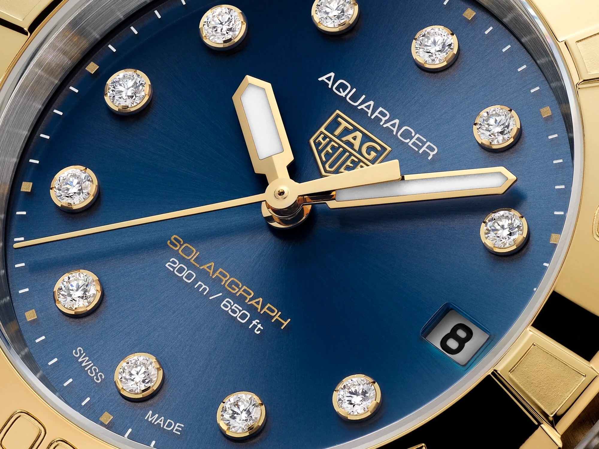 Aquaracer Professional 200 Solargraph | 34mm, Steel & PVD Yellow Gold, Blue Dial - Image 3