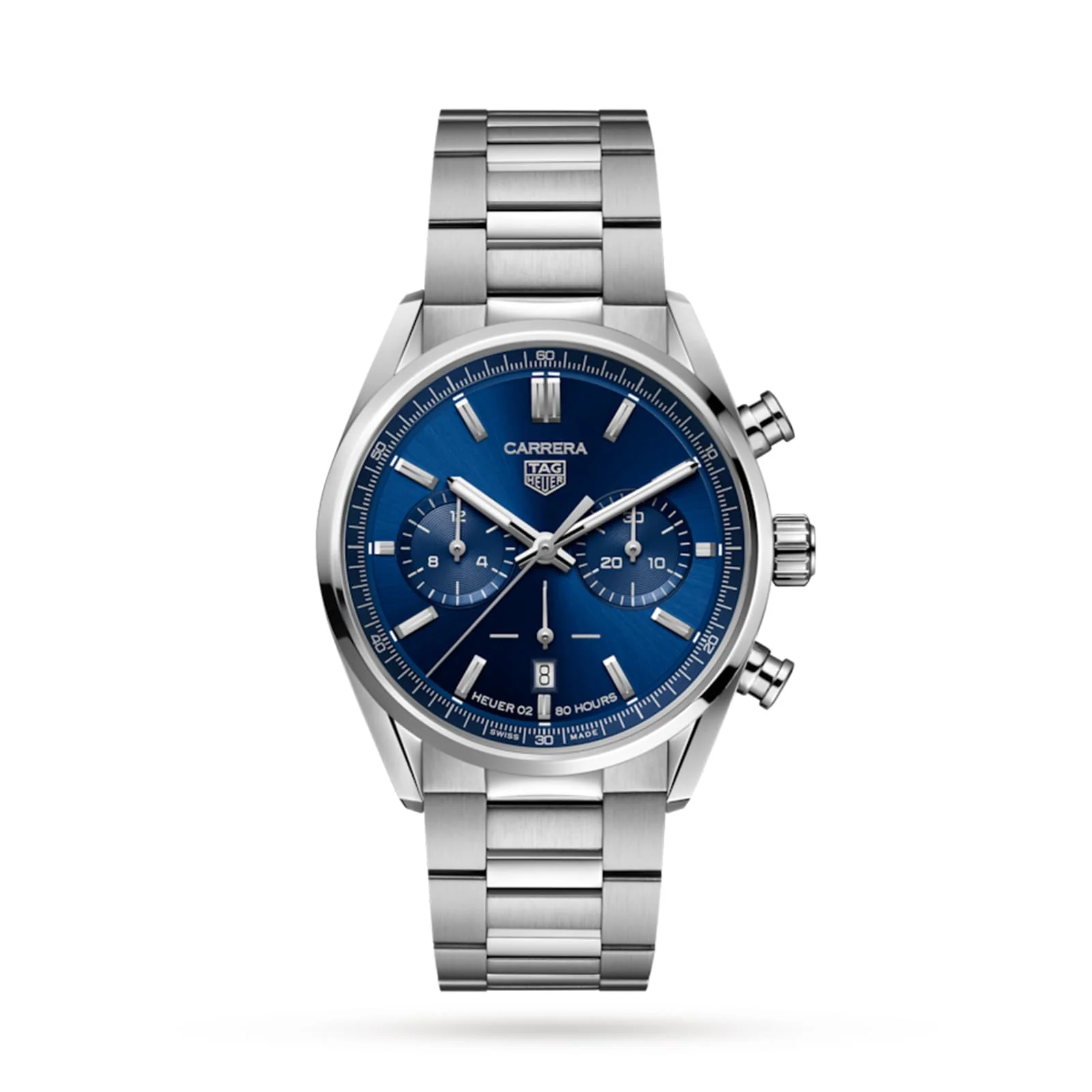 Carrera Chronograph | 42mm, Steel, Blue Dial