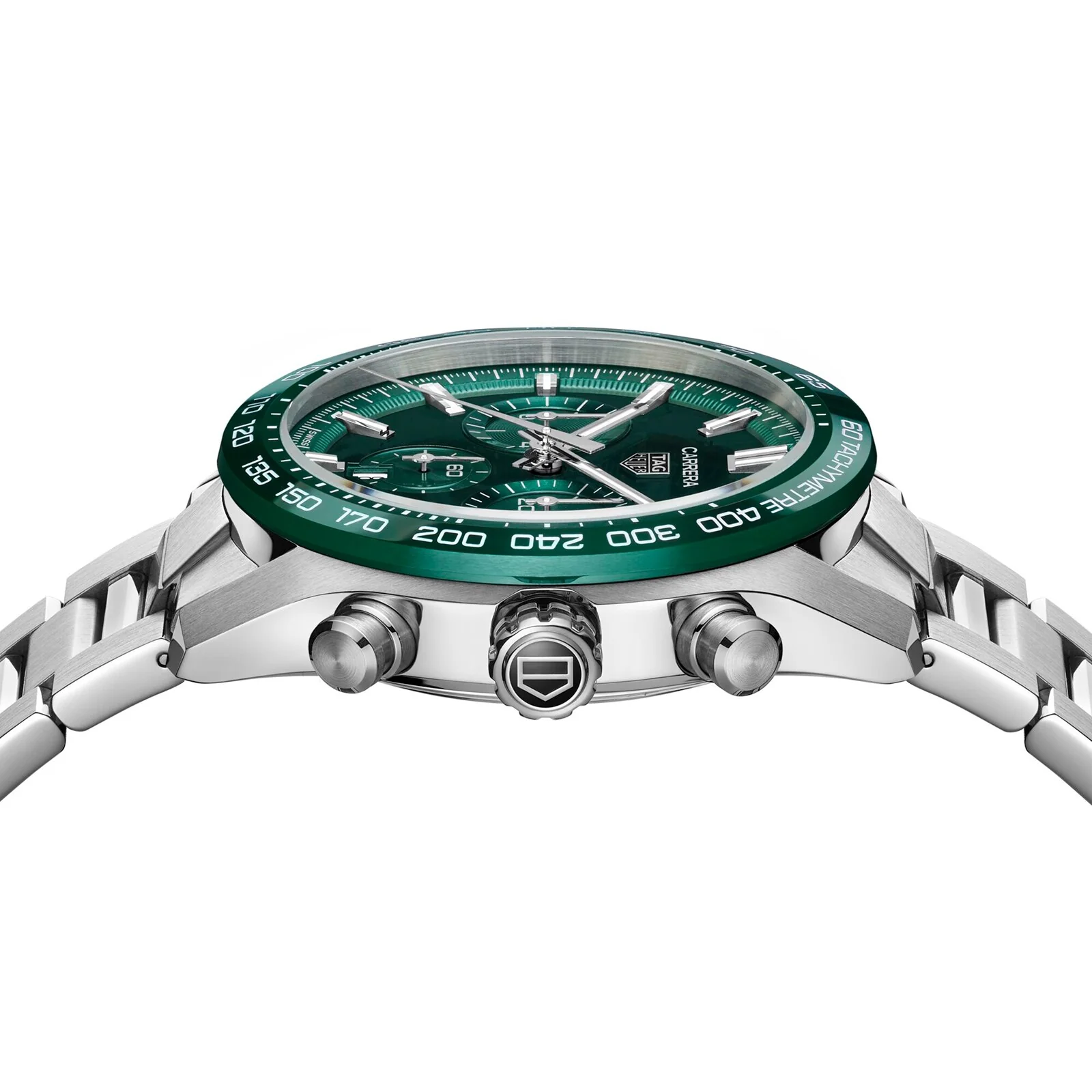 Carrera Chronograph | 44mm, Ceramic & Steel, Steel, Green Dial - Image 4