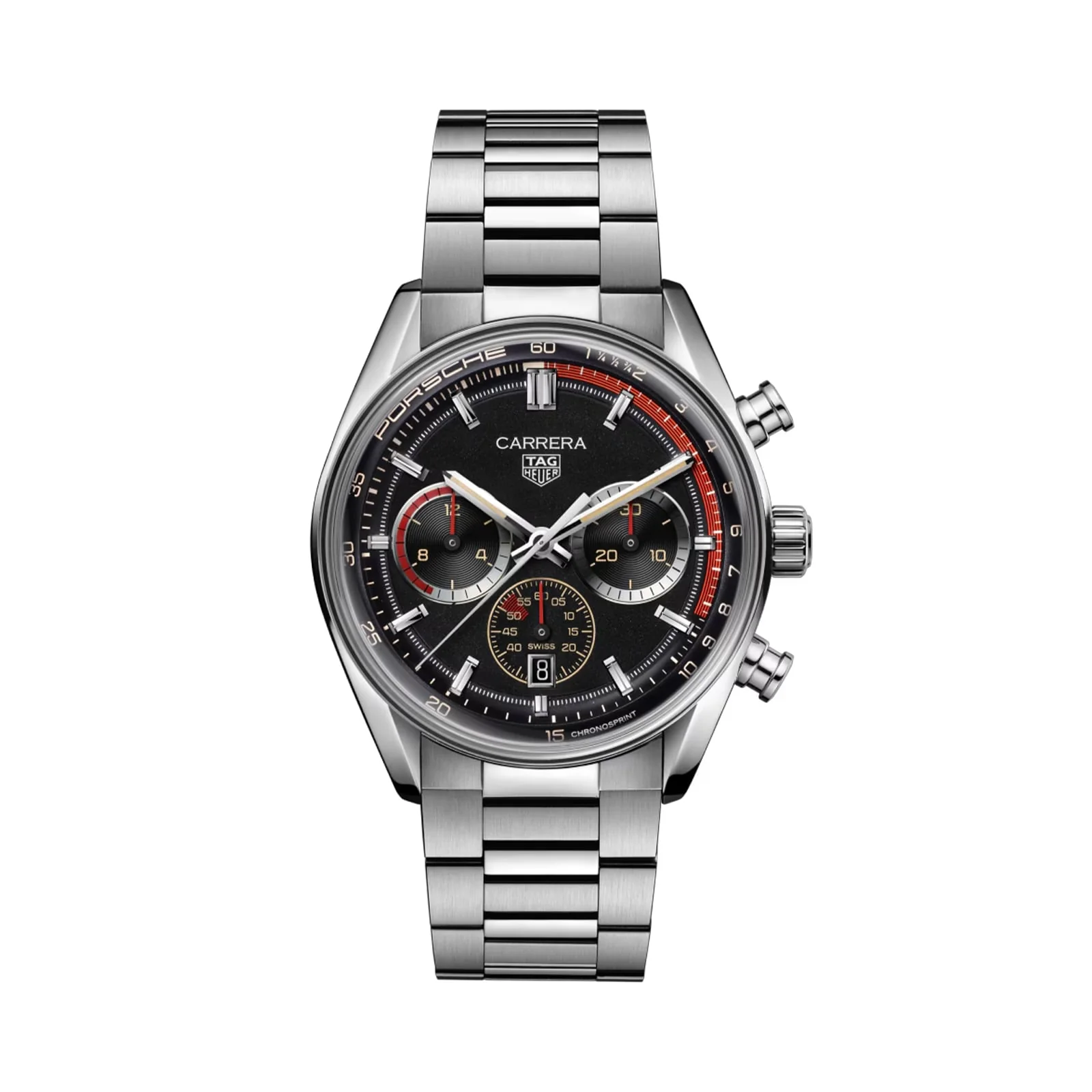 Carrera Chronosprint x Porsche Rallye Limited Edition | 42mm, Steel, Black Dial