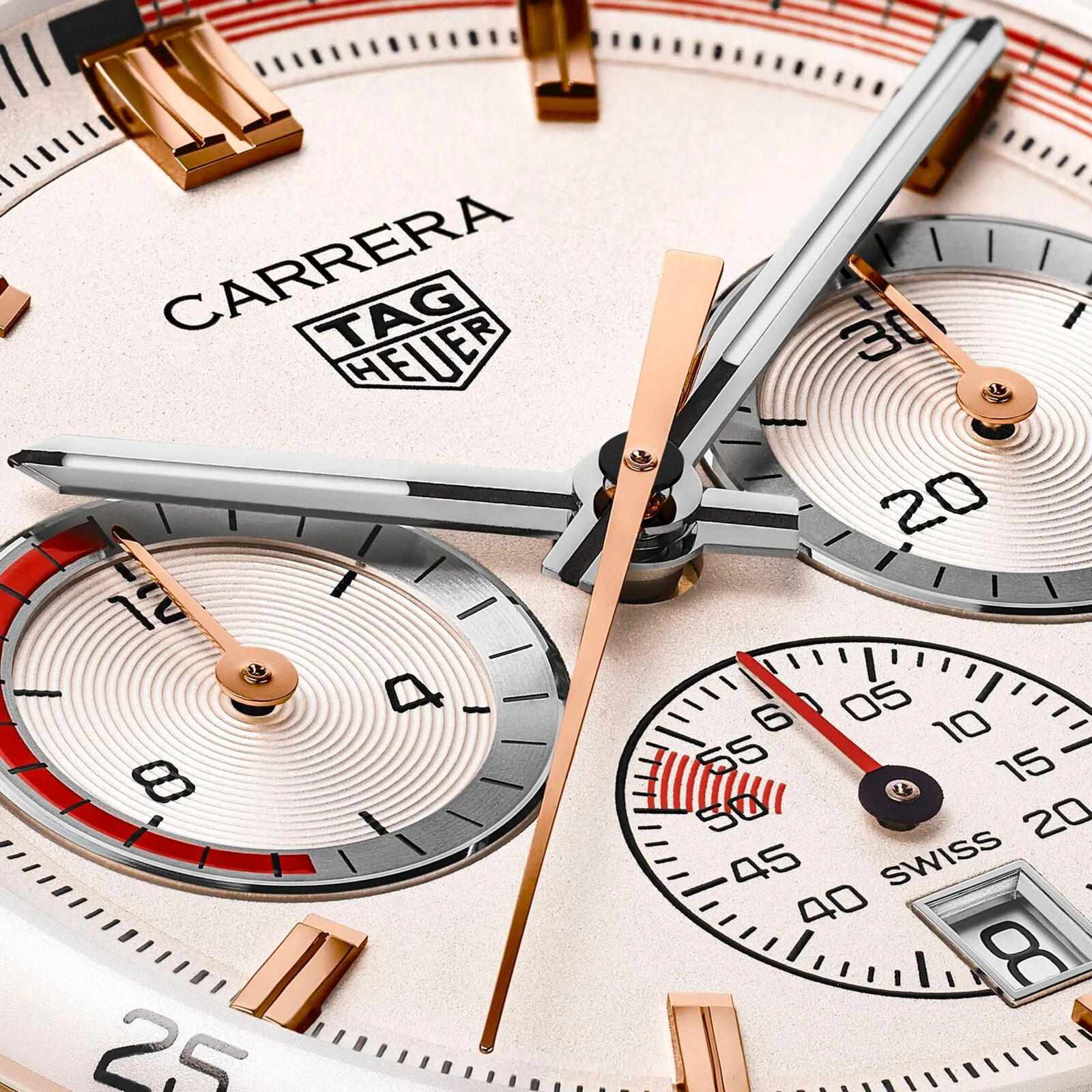 Special Edition Carrera Chronosprint x Porsche | 42mm, 18K Rose Gold, Leather, Silver Dial - Image 4