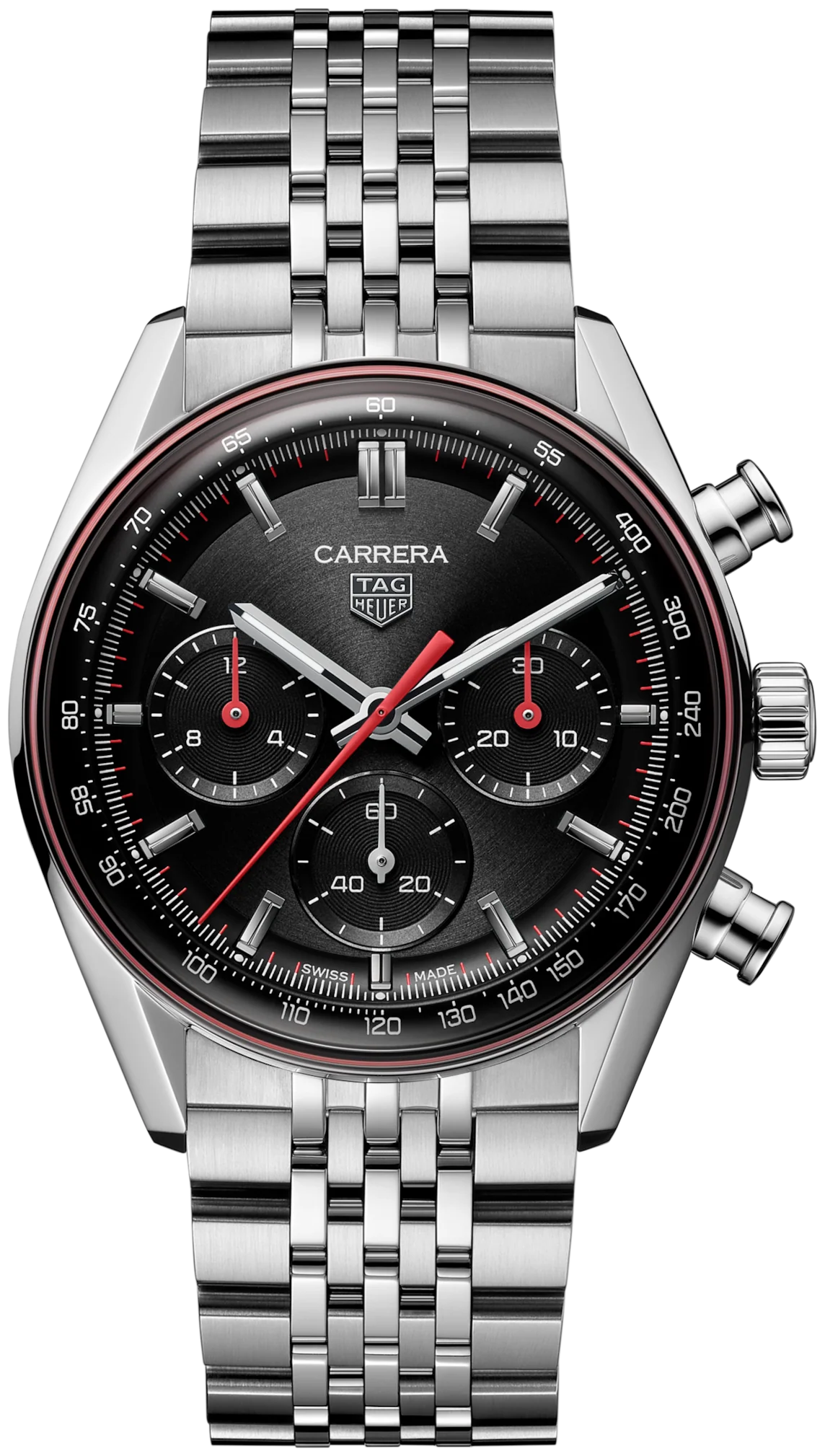 Carrera Chronograph | 41mm, Steel, Black Dial