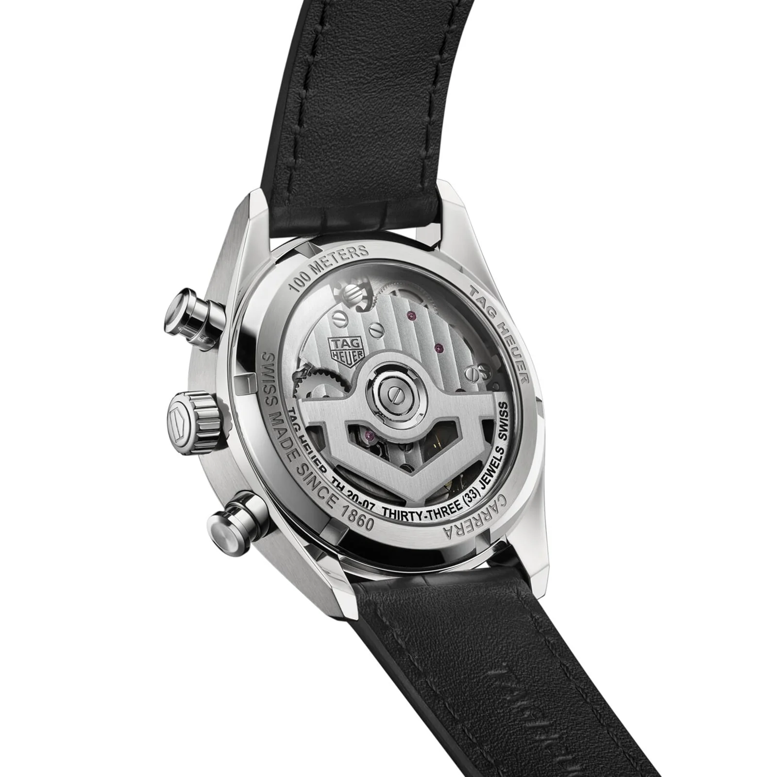 Carrera Chronograph | 39mm, Steel, Alligator Leather, Green Dial - Image 5