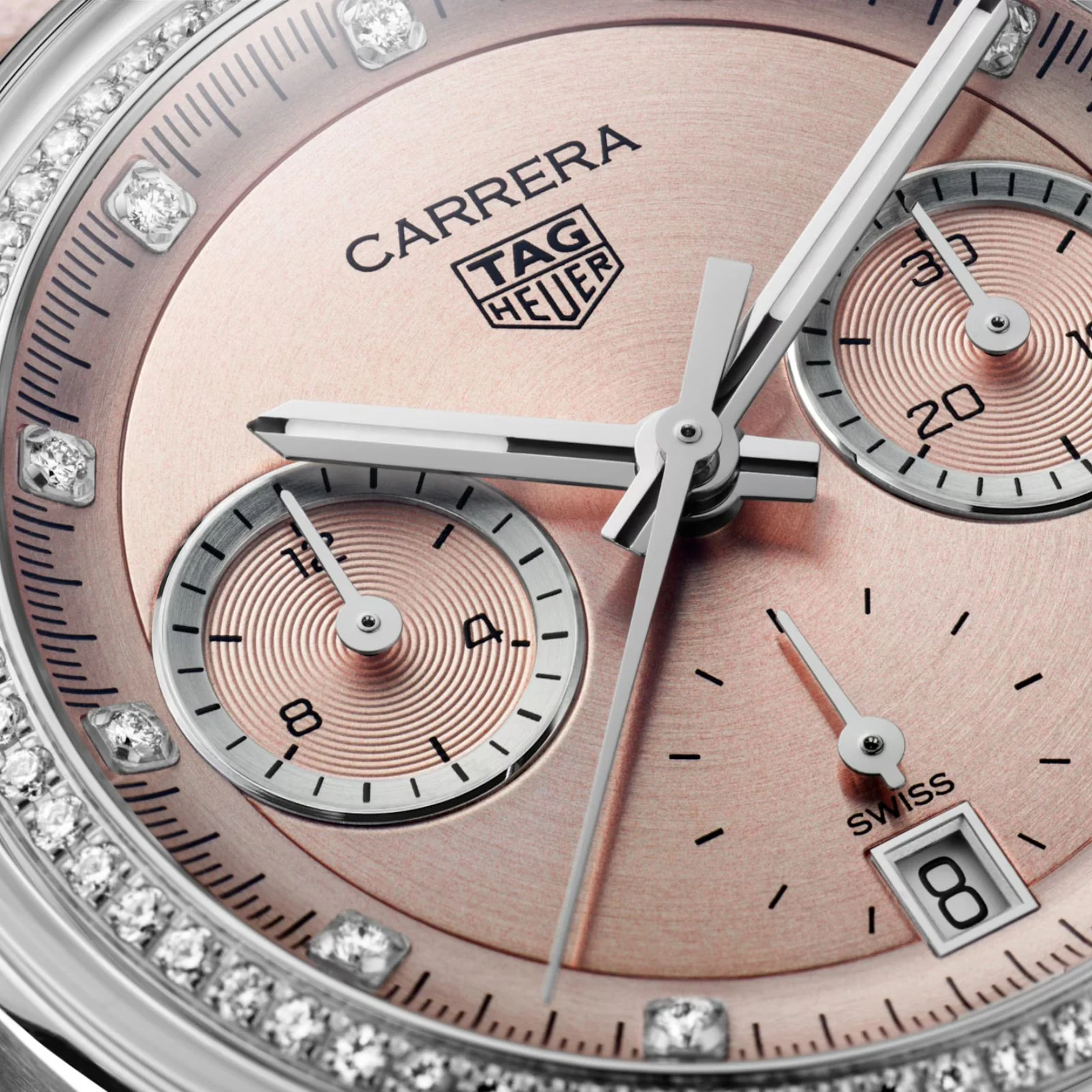Carrera Chronograph | 39mm, Steel, Leather, Pink Dial - Image 5
