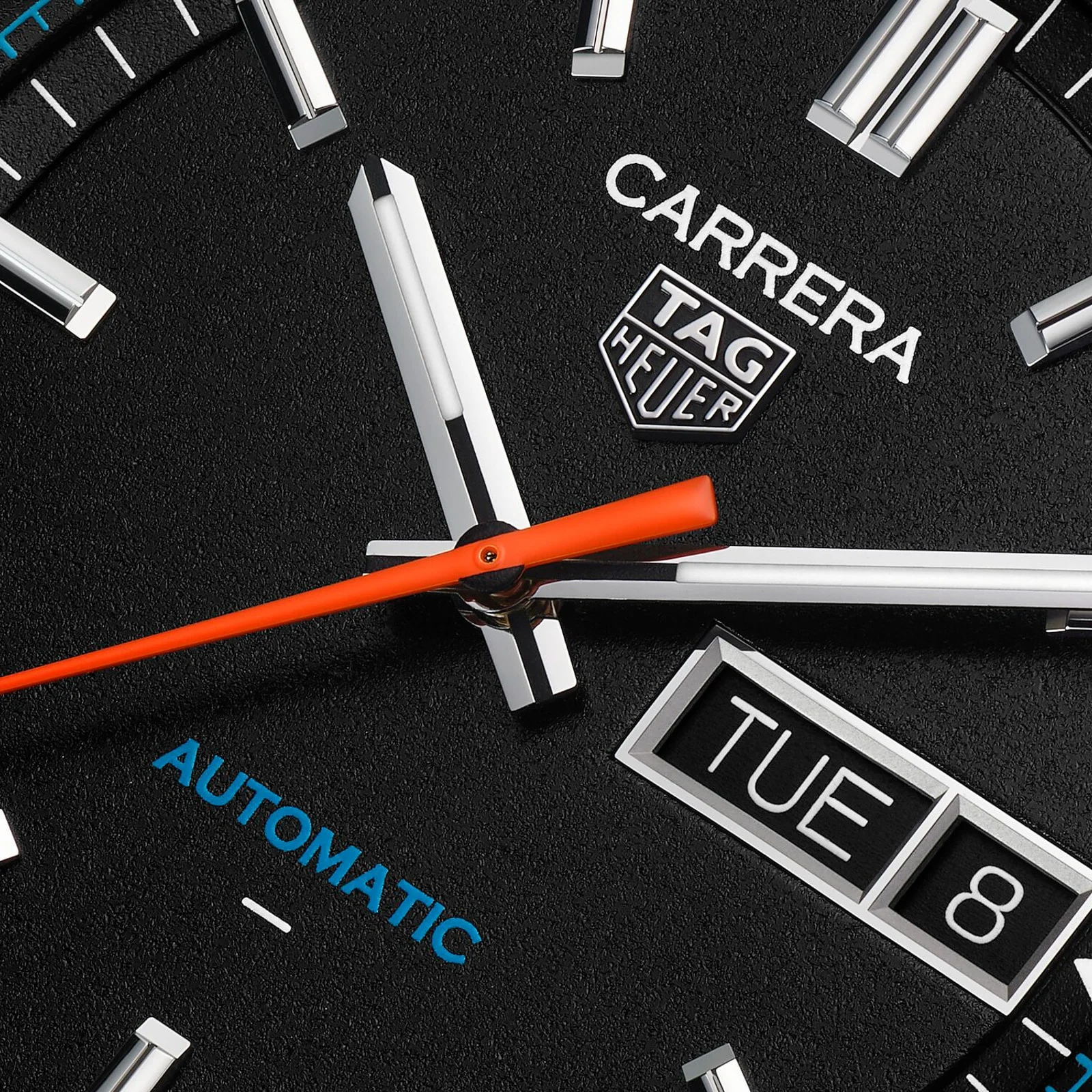 Carrera Day Day-Date | 41mm, Steel, Leather, Black Dial - Image 3