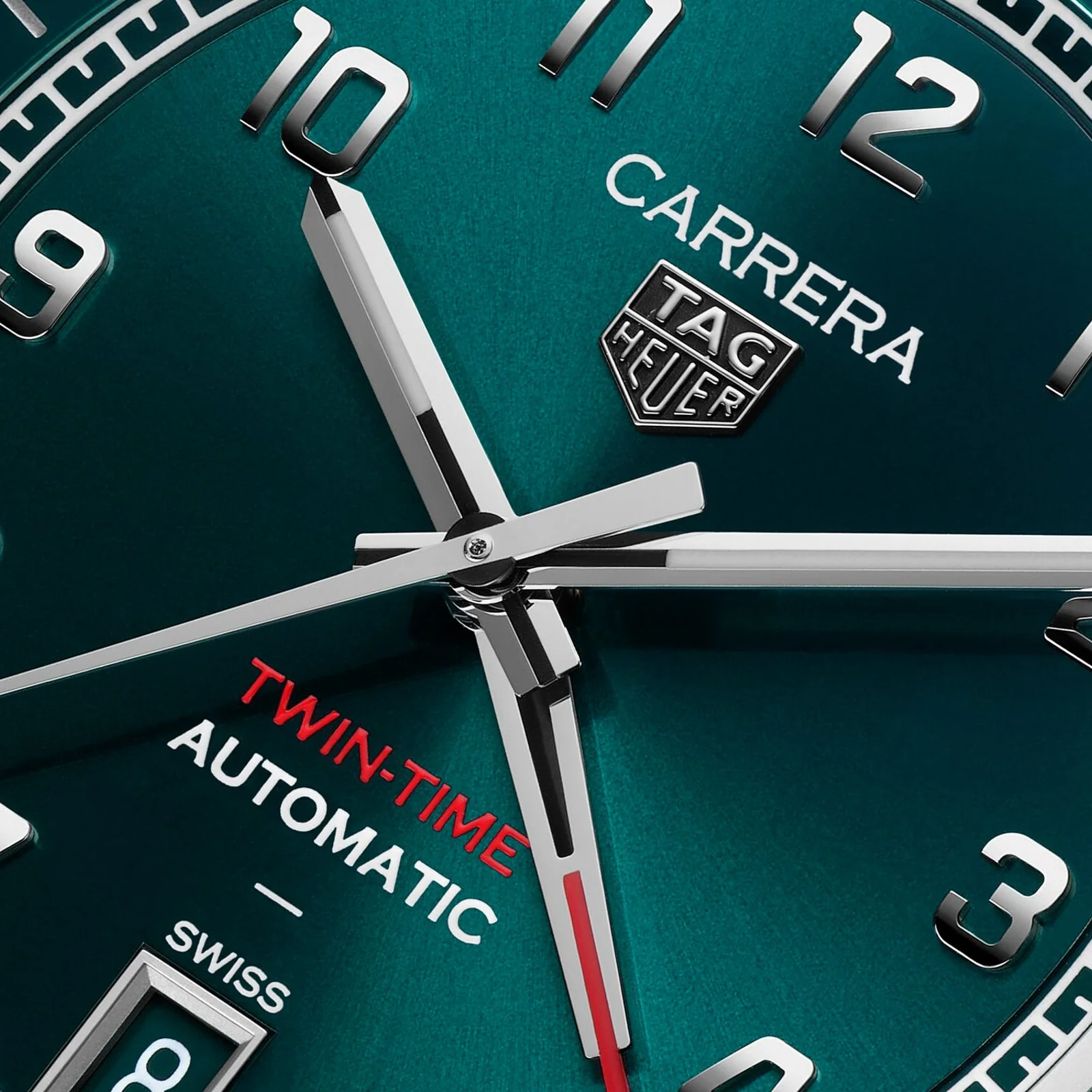 Carrera Date Twin-Time | 41mm, Steel, Green Dial - Image 3