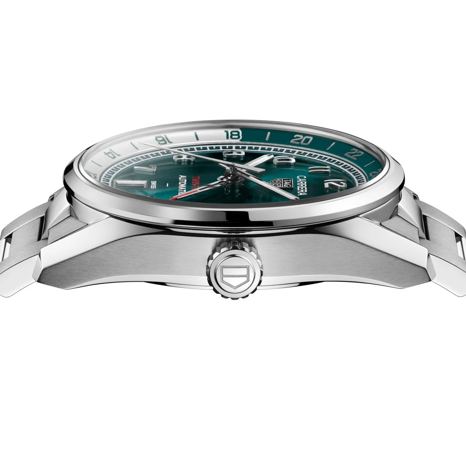 Carrera Date Twin-Time | 41mm, Steel, Green Dial - Image 4