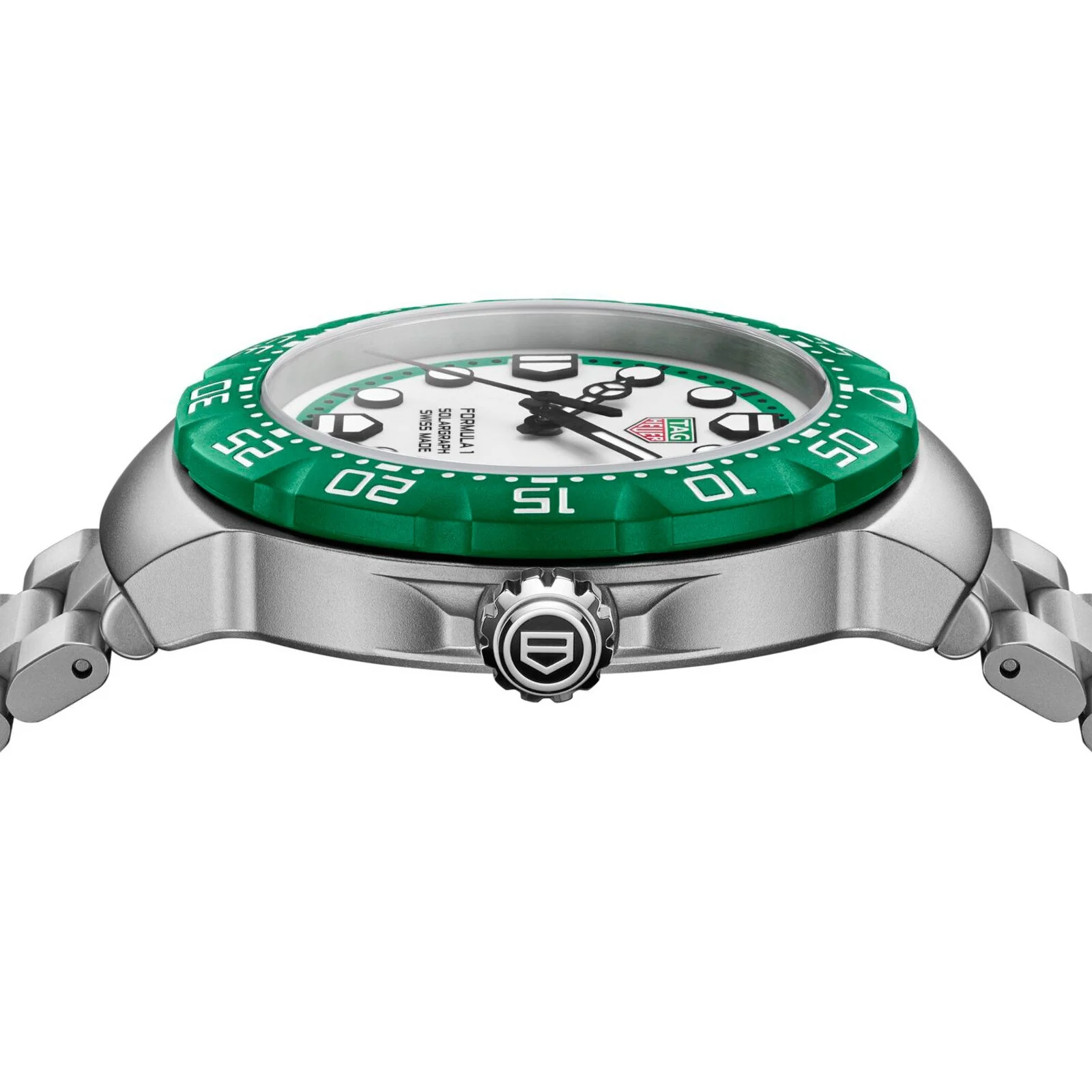 Formula 1 Solargraph | 38mm, Steel, White Dial, Green Bezel - Image 4