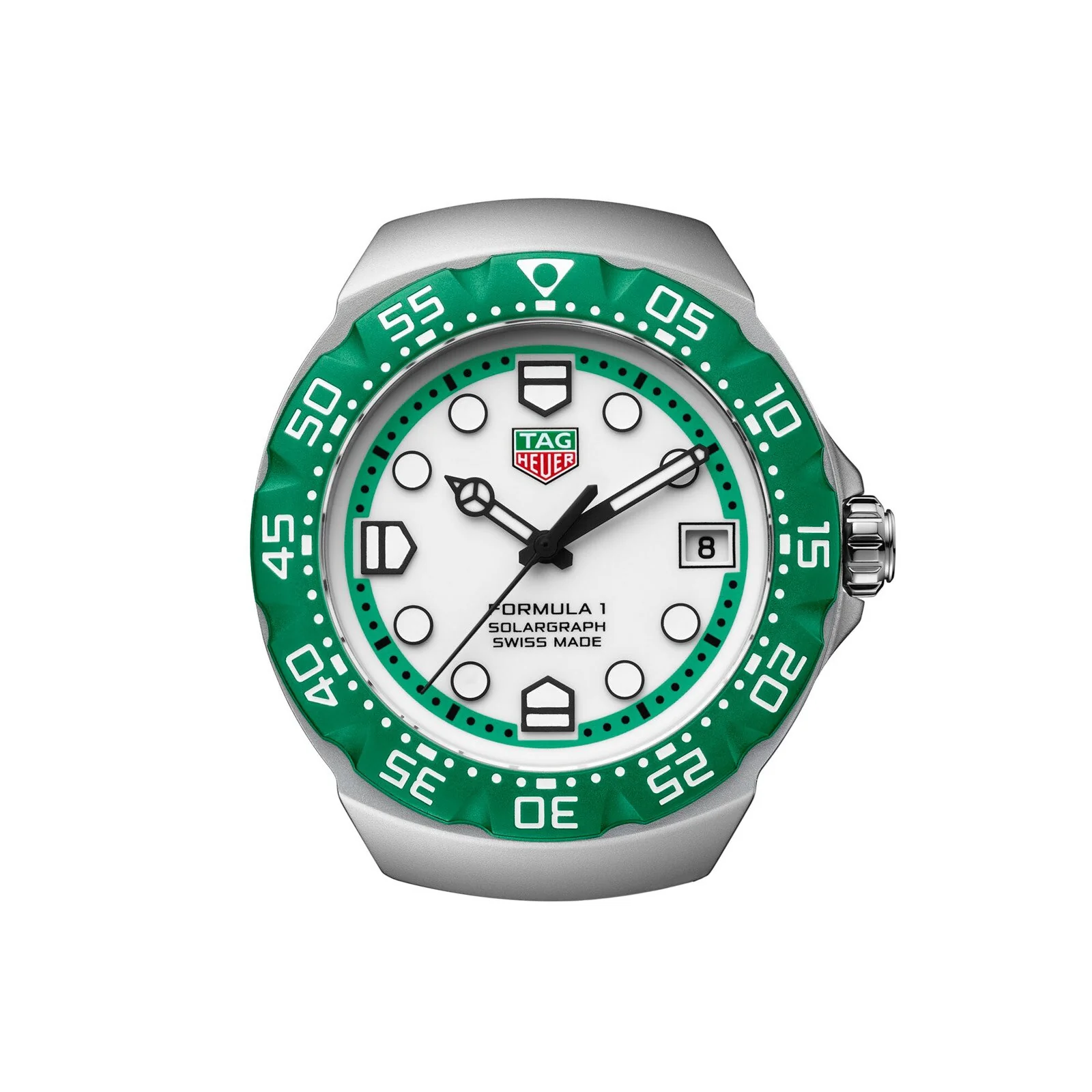 Formula 1 Solargraph | 38mm, Steel, White Dial, Green Bezel - Image 5