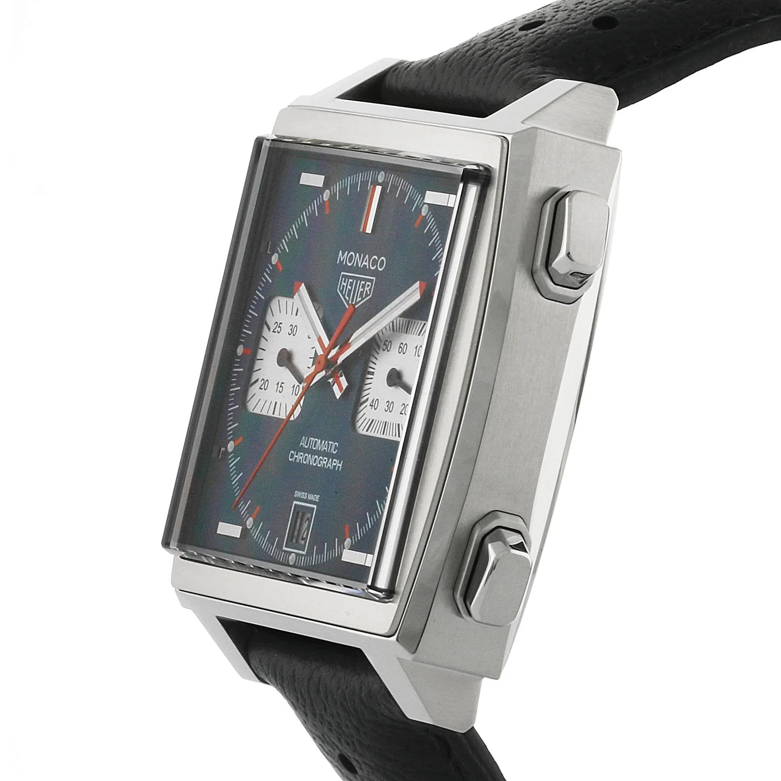 Monaco Chronograph | 39mm, Steel, Leather, Blue Dial - Image 3