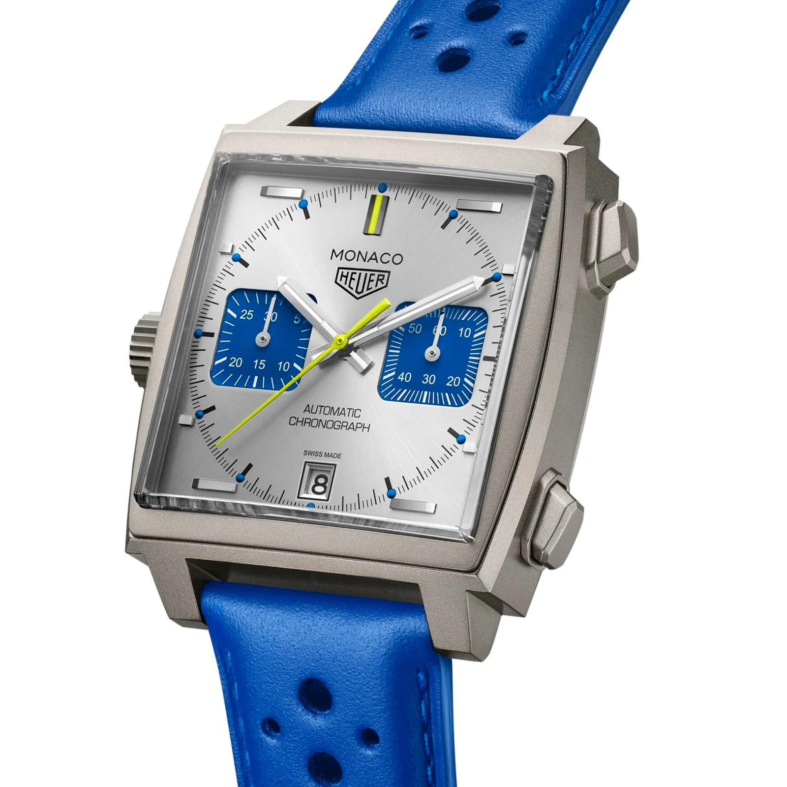 Limited Edition Monaco Chronograhp French Racing Blue | 39mm, Titanium, Leather, Silver Dial - Image 2
