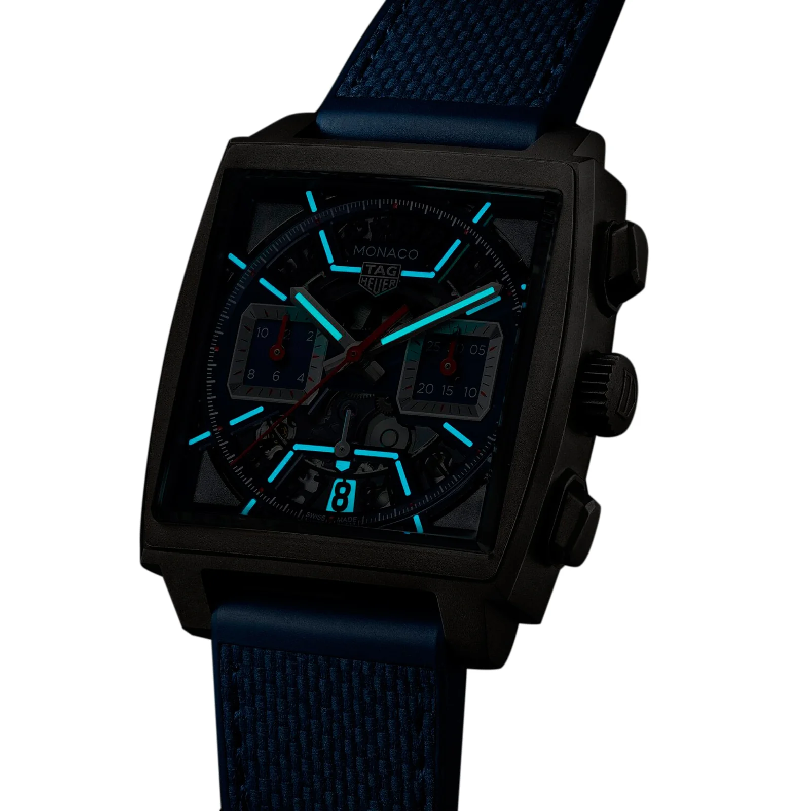 Monaco Chronograph | 39mm, Titanium, Leather, Blue Dial, Silver Bezel - Image 7