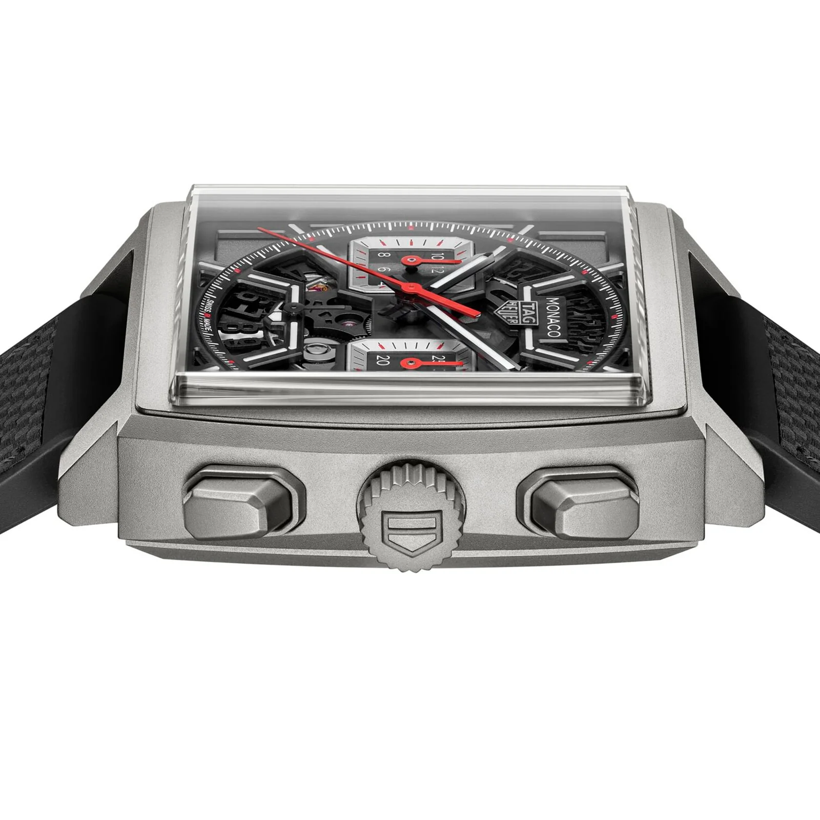 Monaco Chronograph | 39mm, Titanium, Leather, Black Dial - Image 4