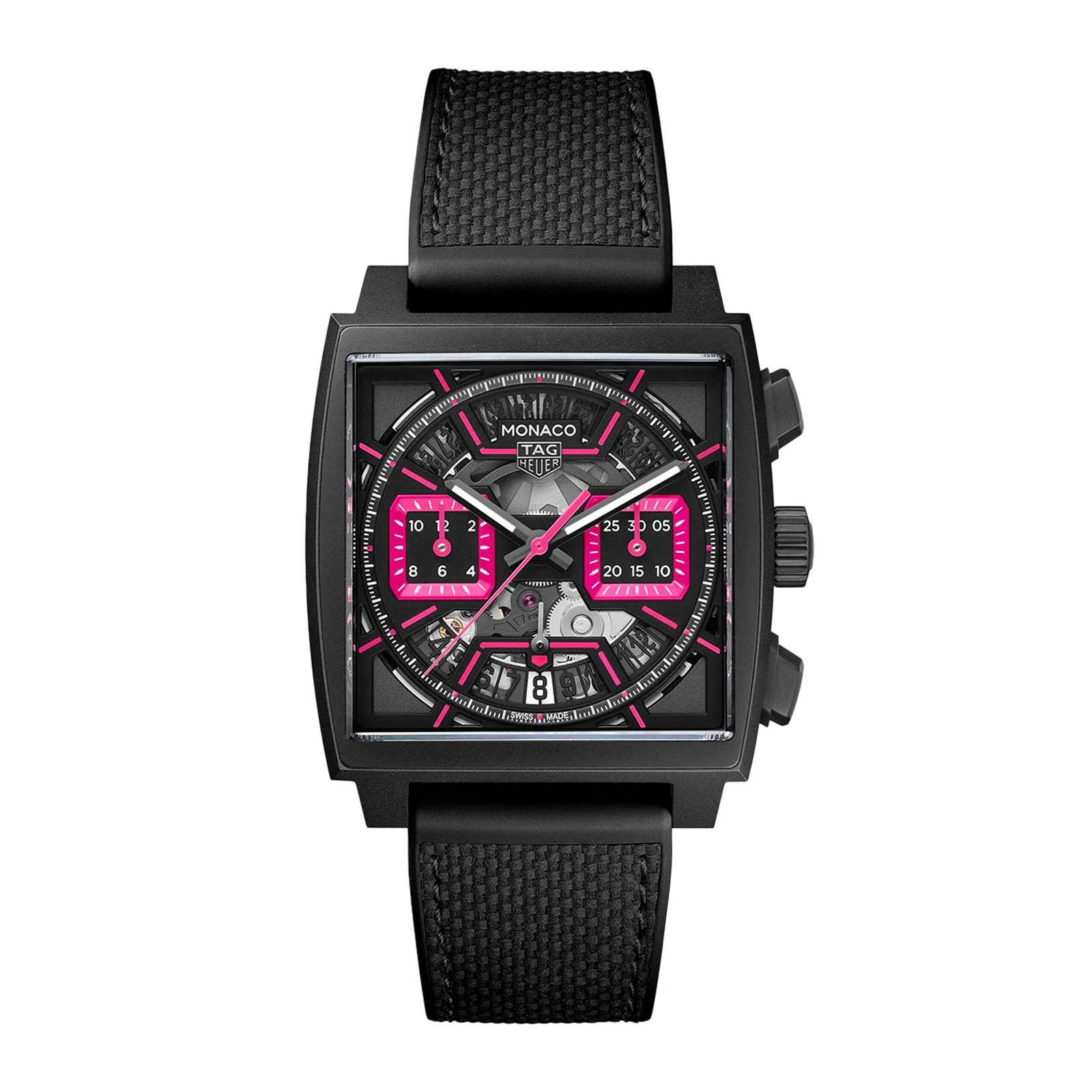 Monaco Chronograph | 39mm, Titanium & PVD Black, Leather, Black Dial