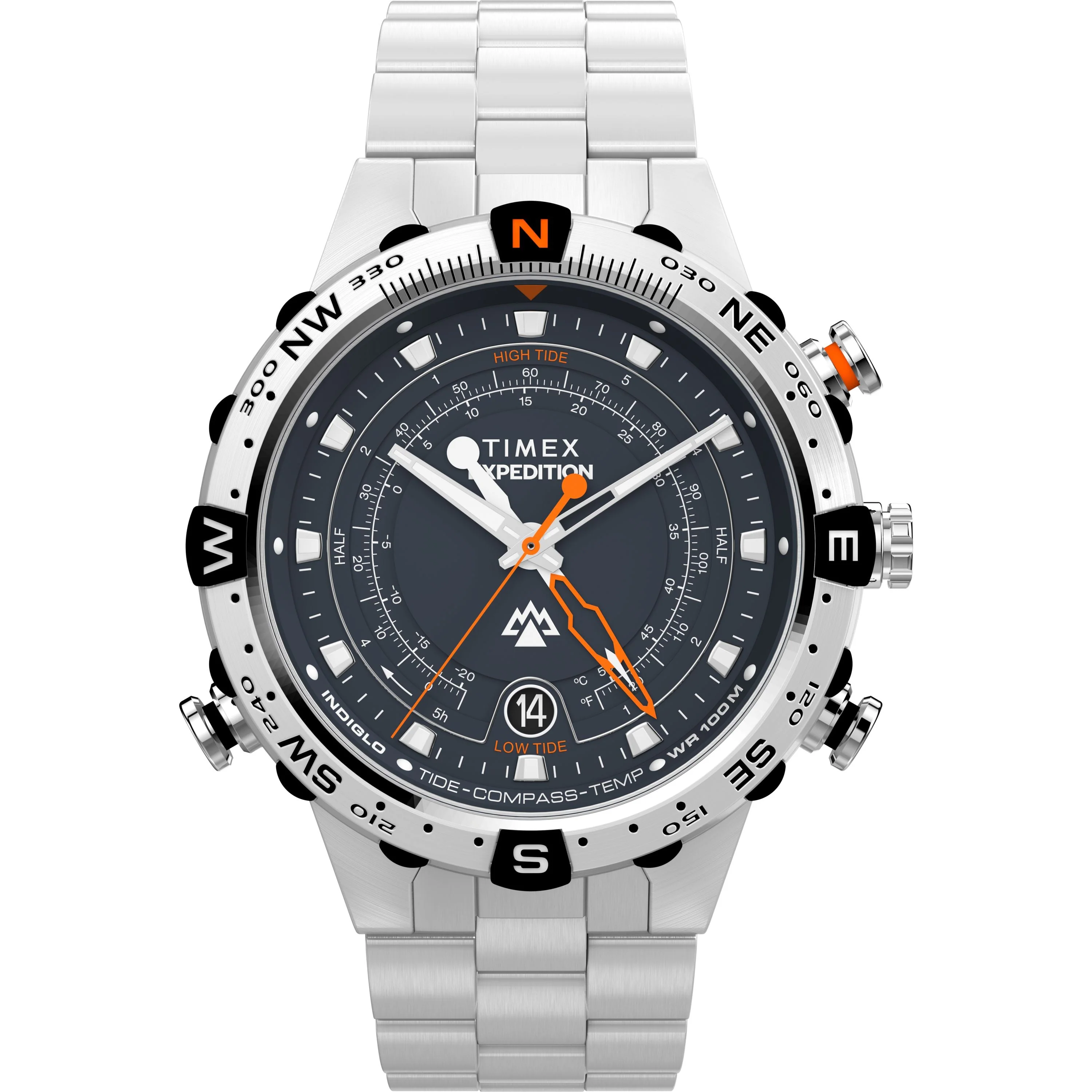 Expedition Tide-Temp-Compass | 45mm, Steel, Blue Dial