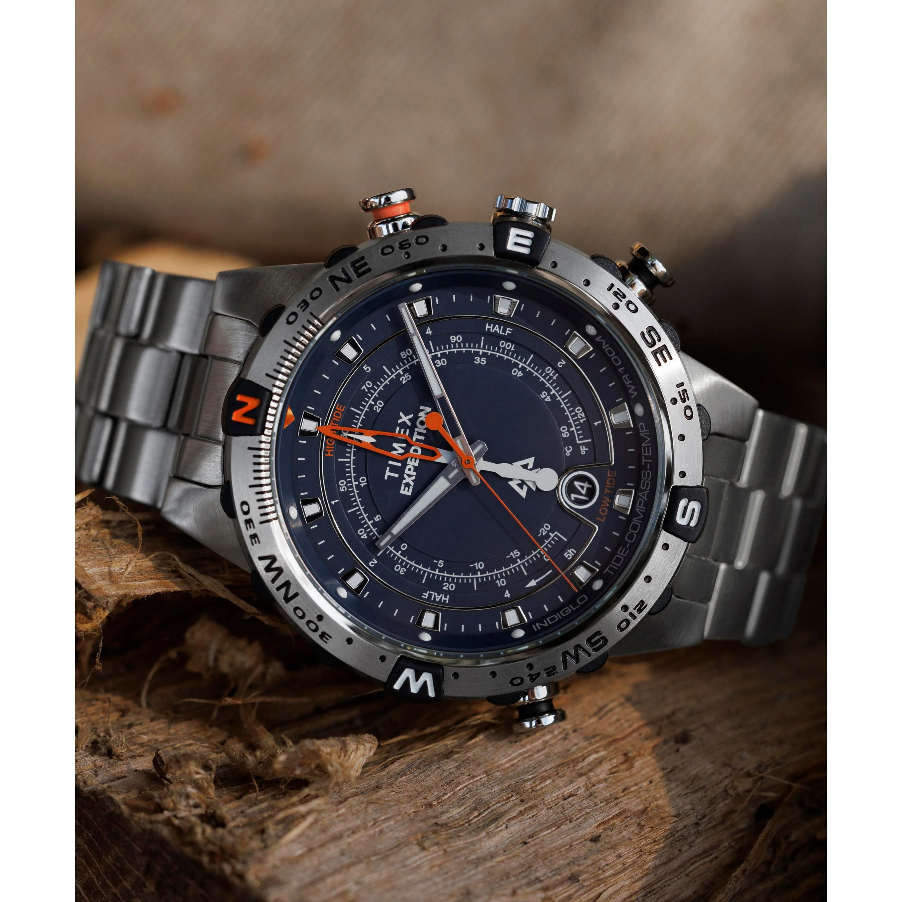 Expedition Tide-Temp-Compass | 45mm, Steel, Blue Dial - Image 6