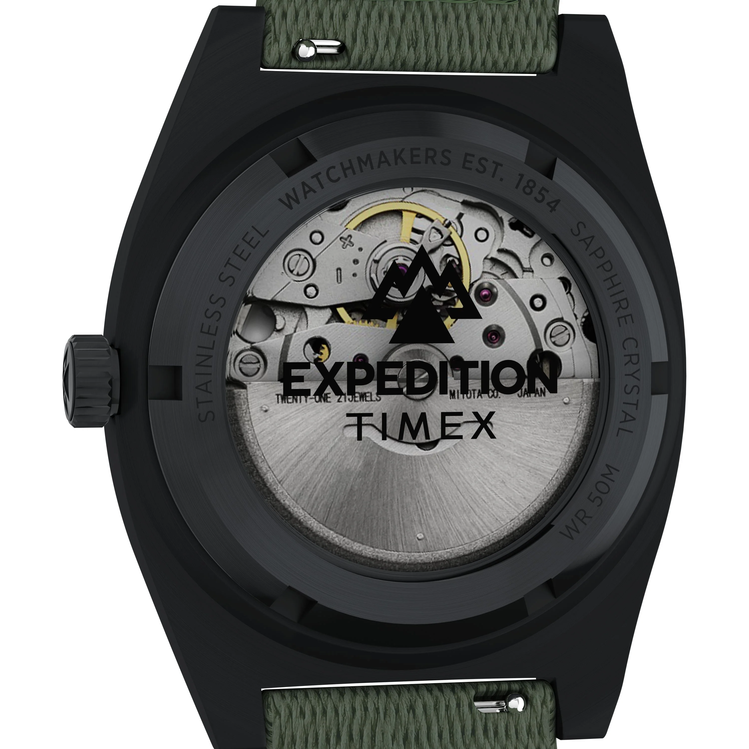 Expedition® Capstone Automatic | 39mm, Steel, Faux Leather, Green Dial - Image 4