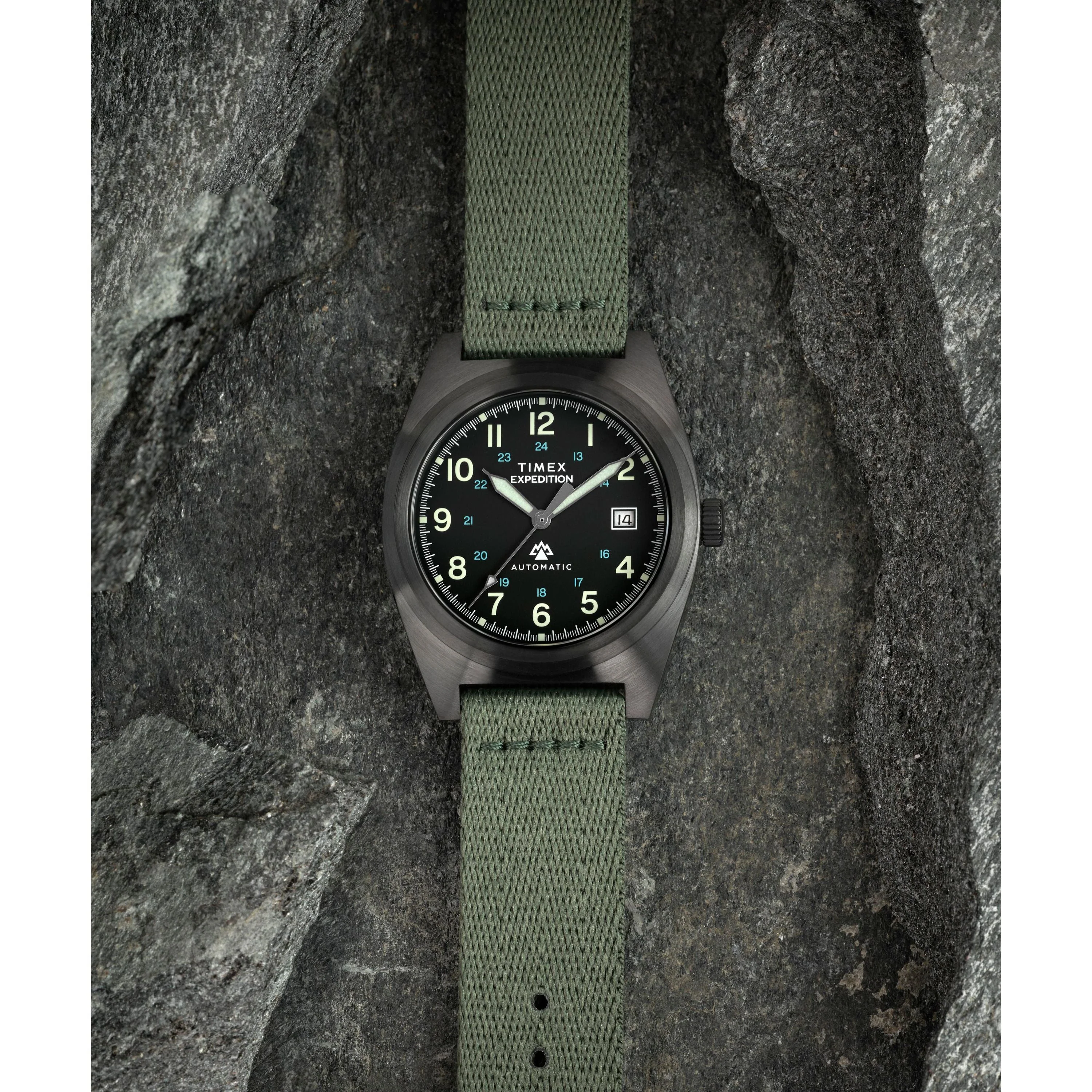 Expedition® Capstone Automatic | 39mm, Steel, Faux Leather, Green Dial - Image 6