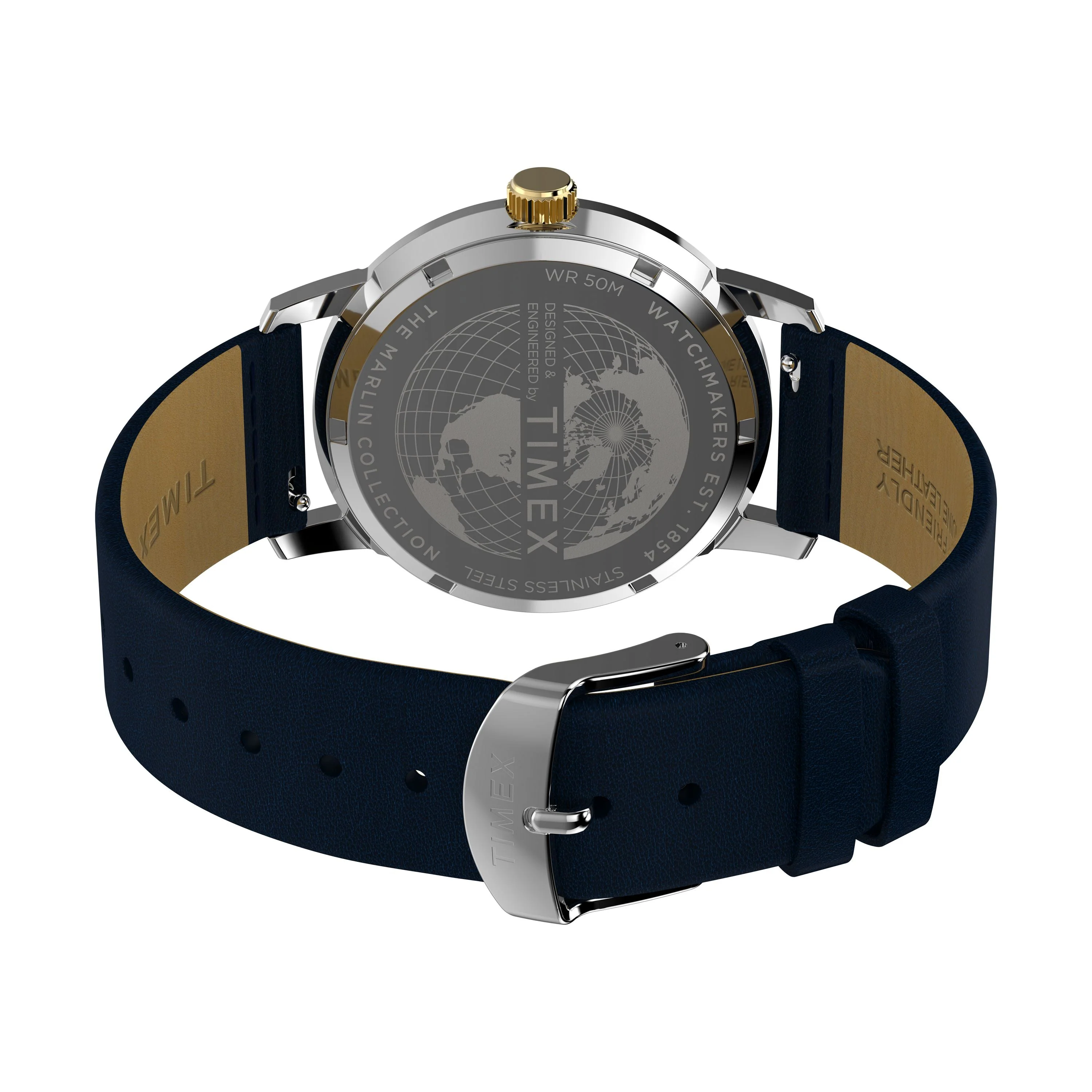 Marlin® Quartz GMT | 40mm, Steel, Leather, Blue Dial - Image 5