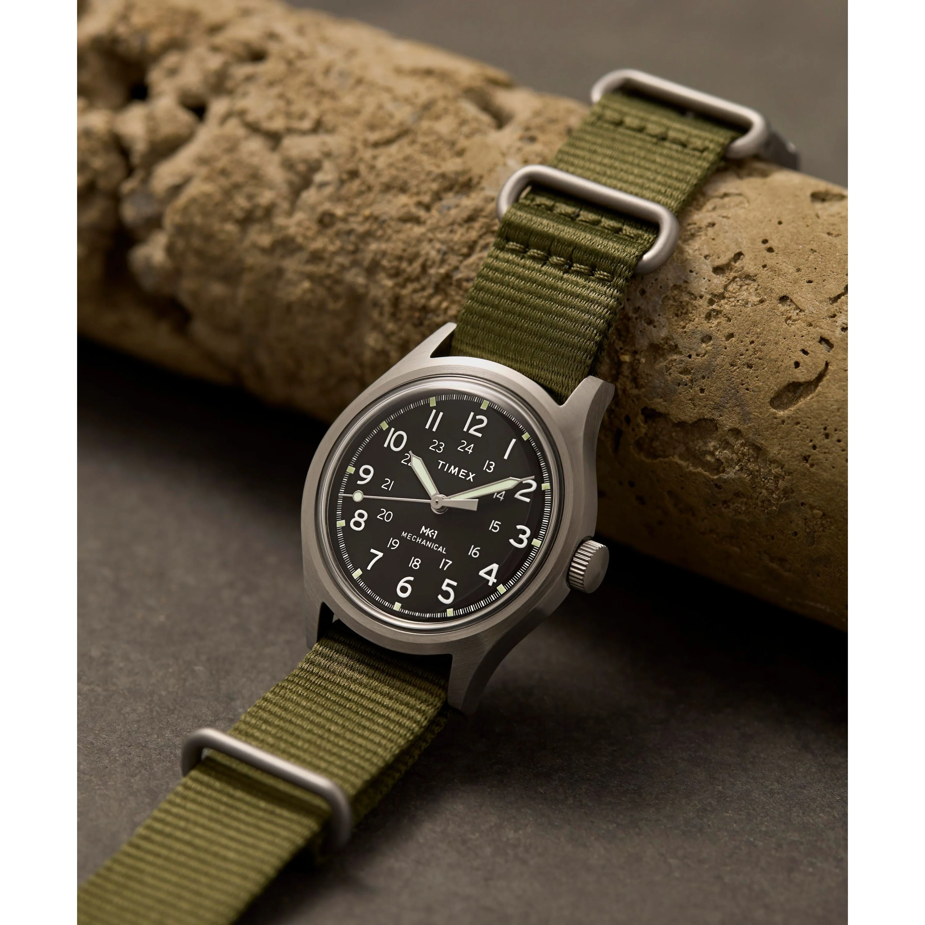 MK1® Hand-Wound | 36mm, Steel, 18K Rose Gold Plated Steel, Black Dial - Image 6