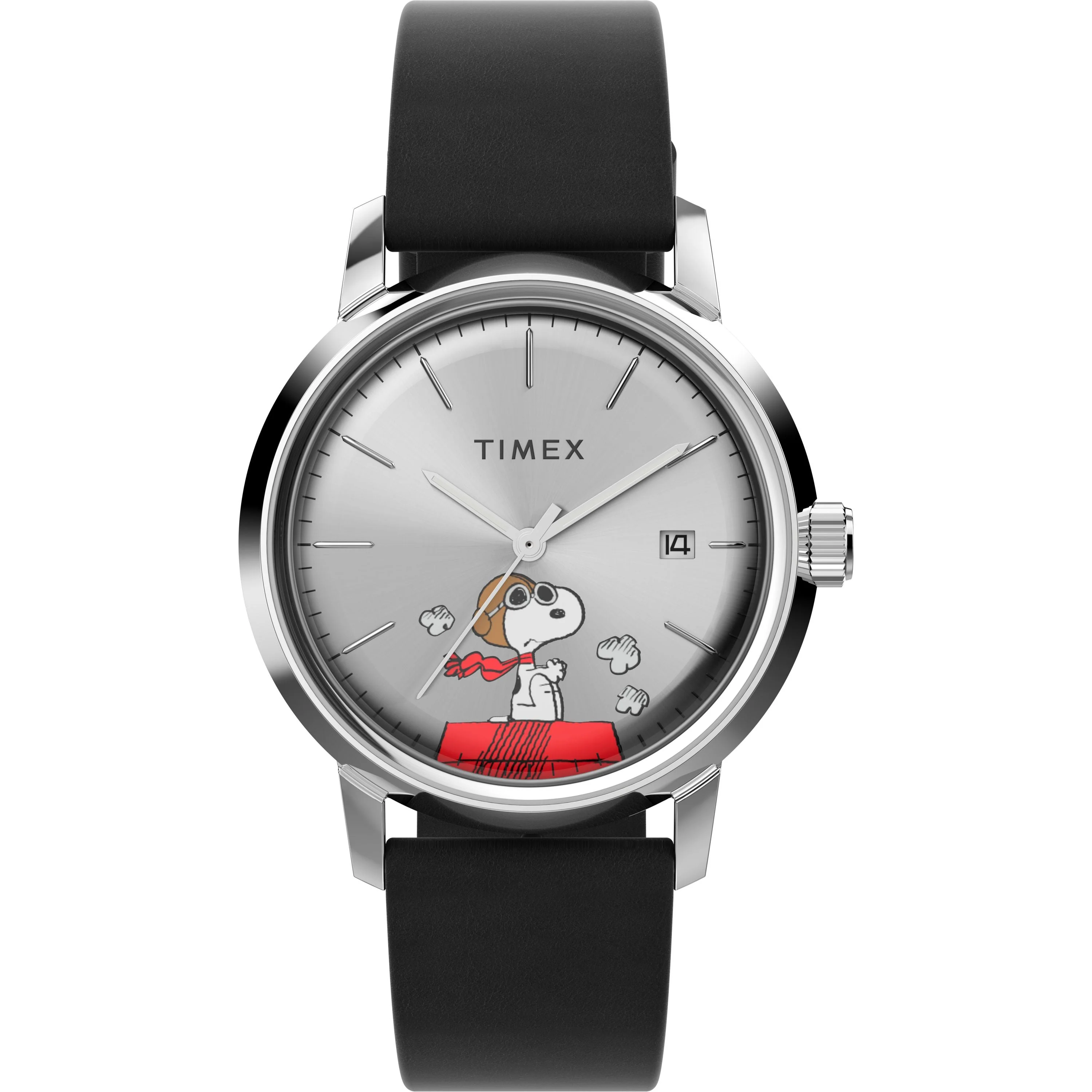 Marlin® Automatic x Peanuts Snoopy Flying Ace | 40mm, Steel, 18K Rose Gold Plated Steel, Silver Dial