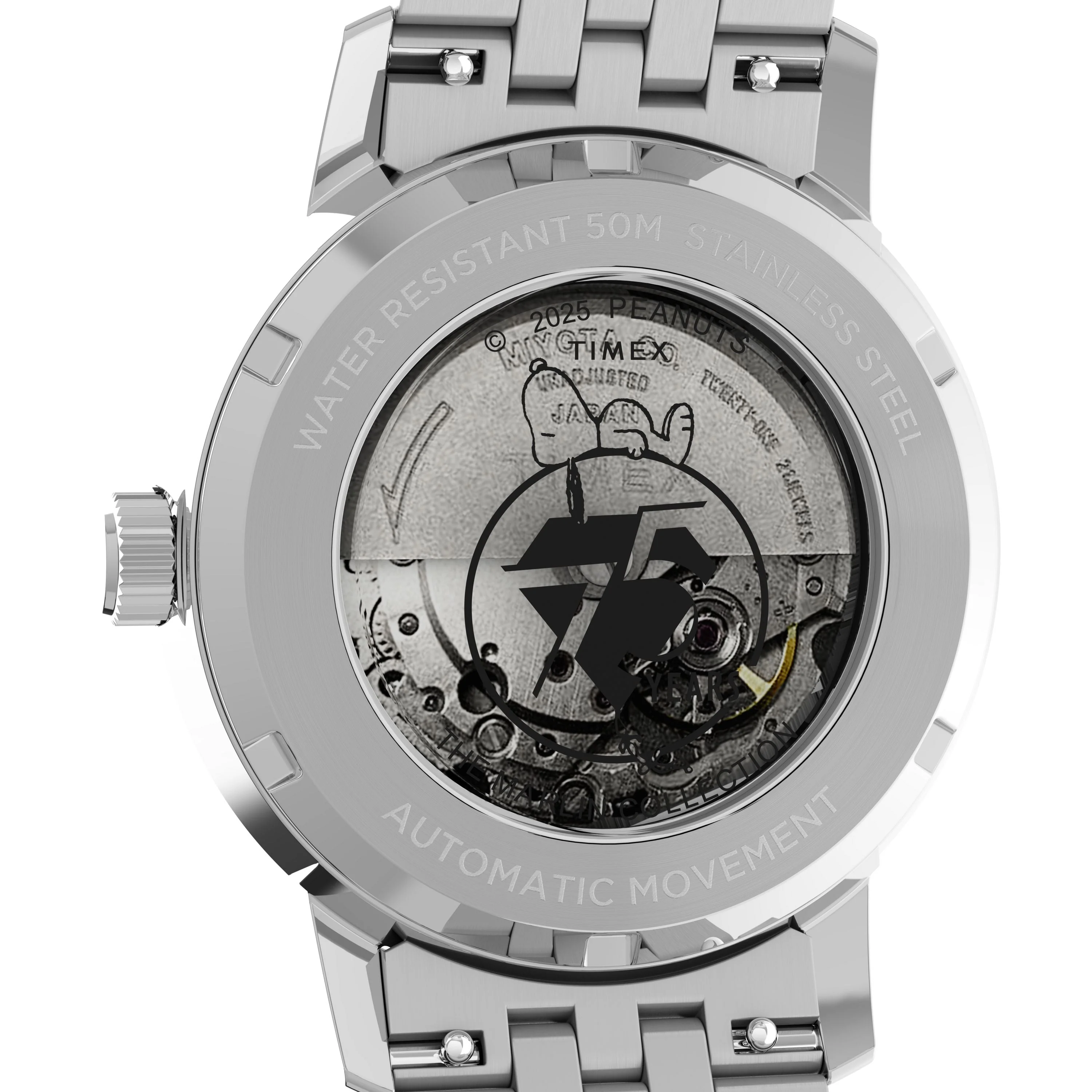 Timex x Peanuts® Marlin® Automatic 75th Anniversary | 40mm, Steel, Silver Dial - Image 4