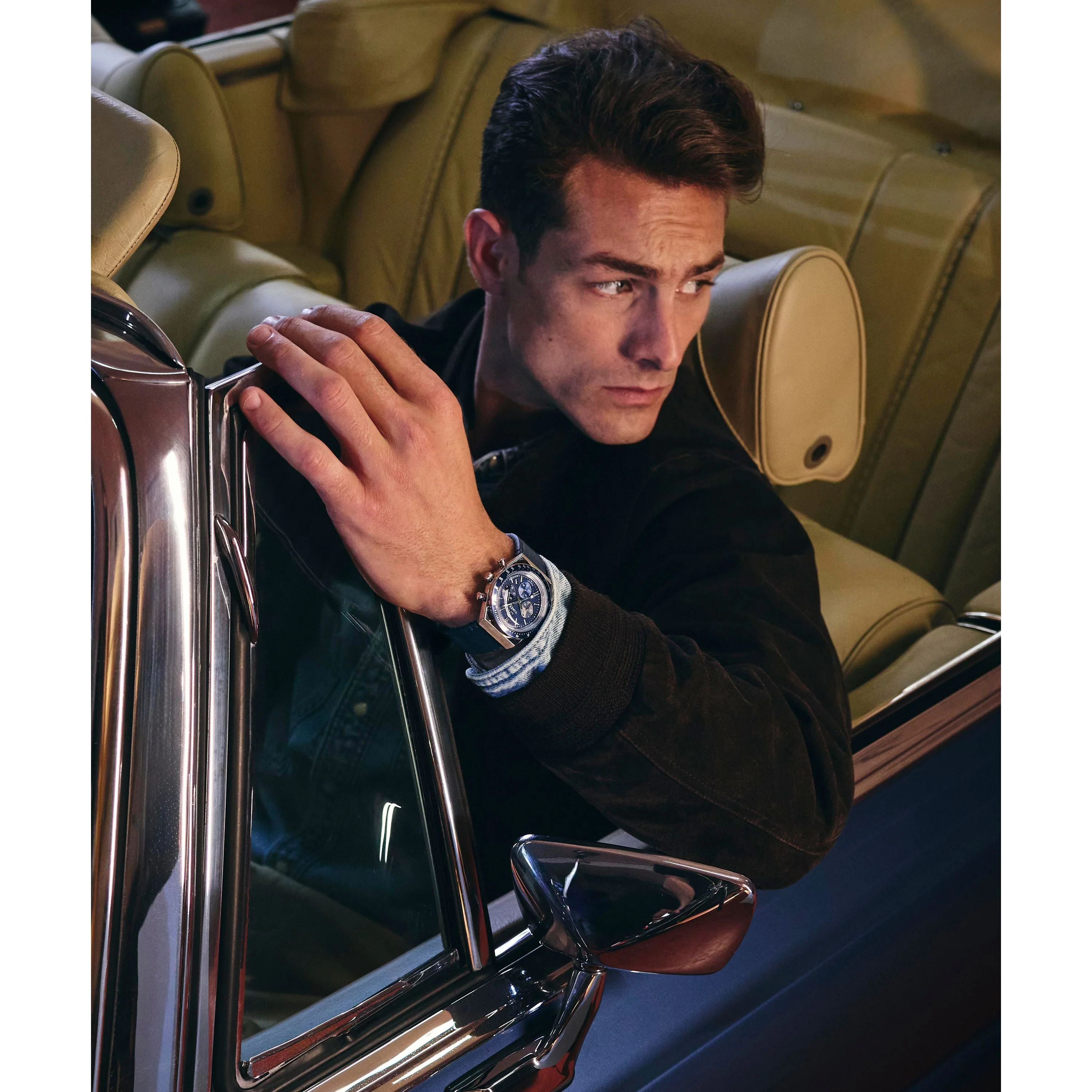 Q Chronograph | 40mm, Steel, Leather, Blue Dial - Image 7