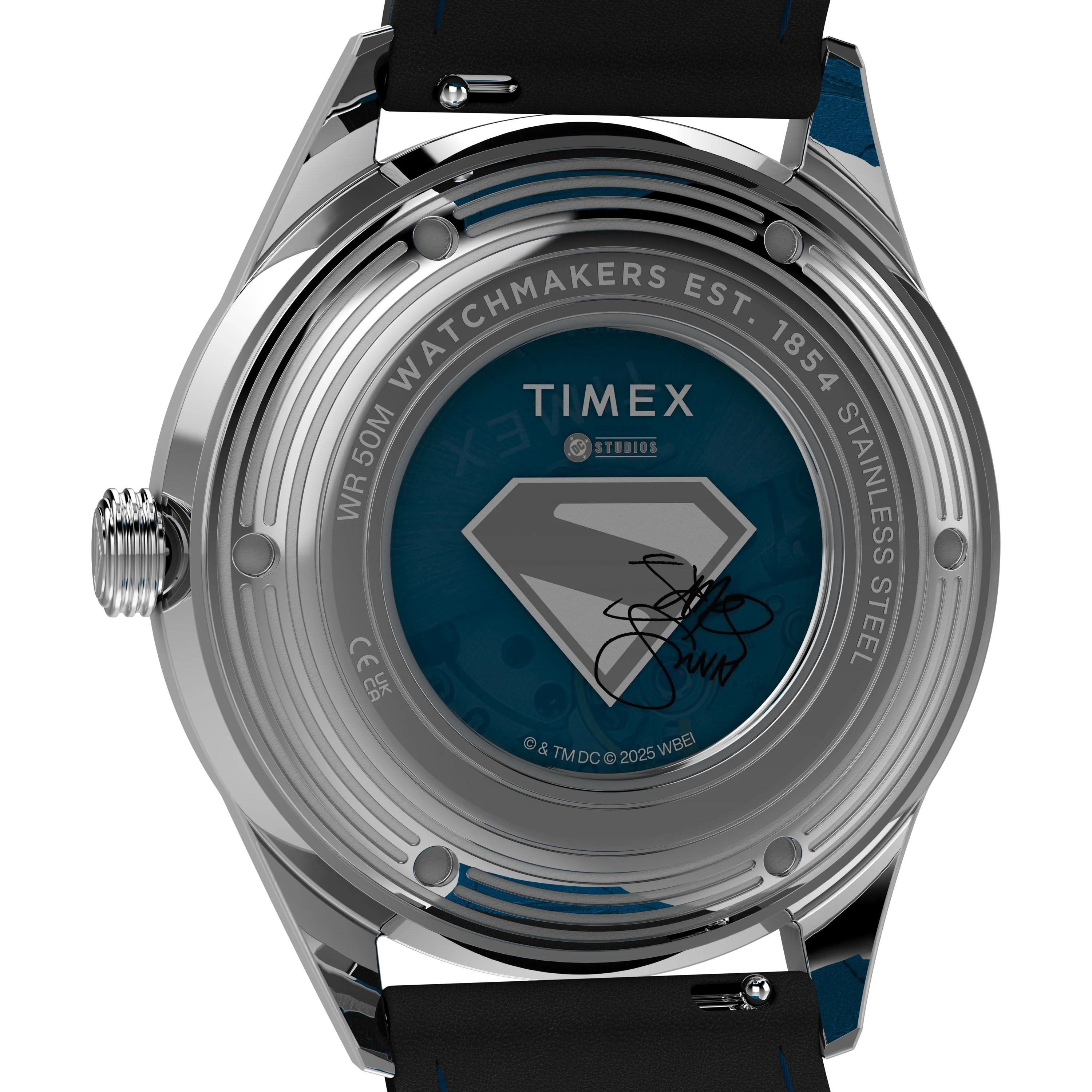 Timex x Superman Marlin® Jet Automatiic | 38mm, Steel, Leather, Blue Dial - Image 4