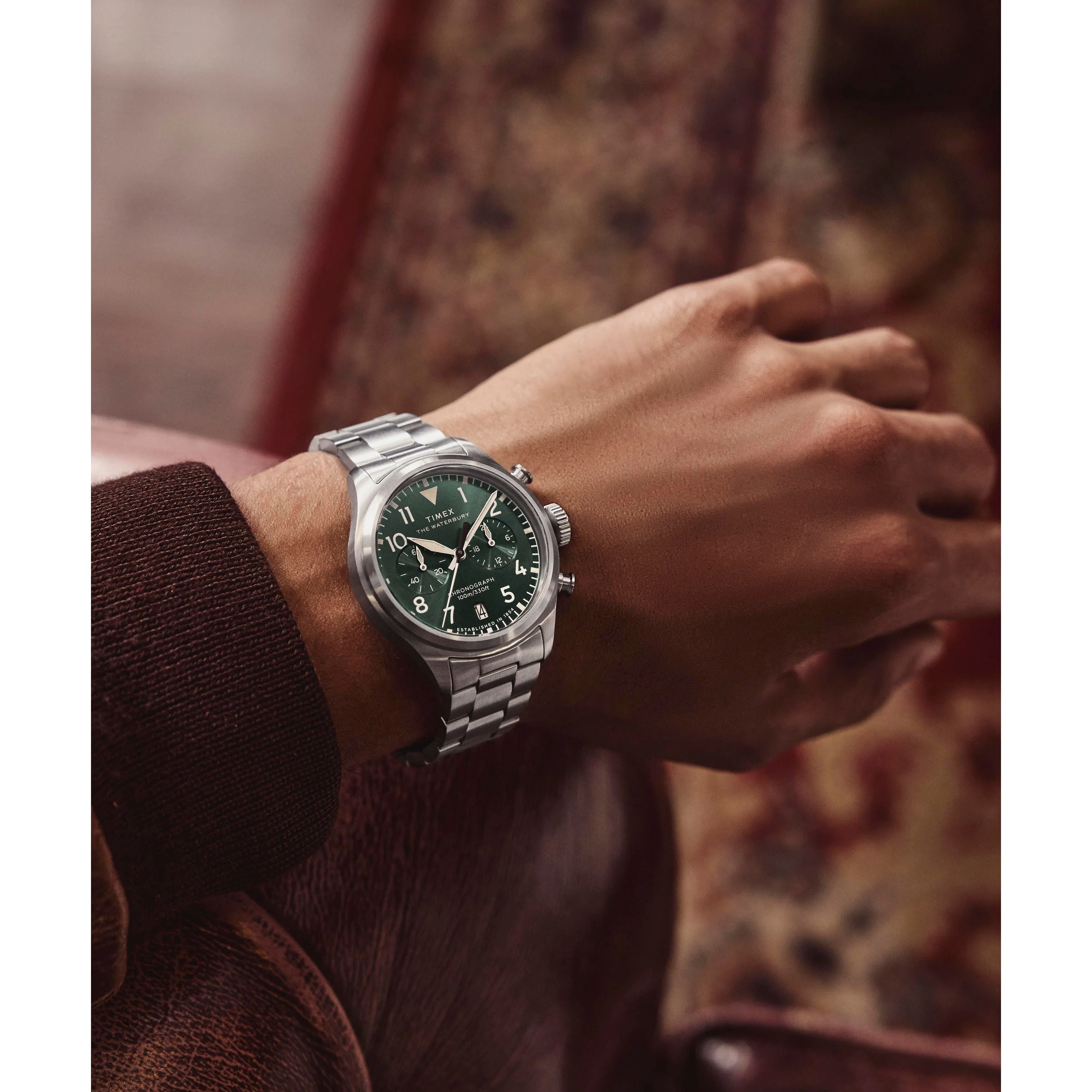 Waterbury Ace Chronograph | 41mm, Steel, Green Dial - Image 8