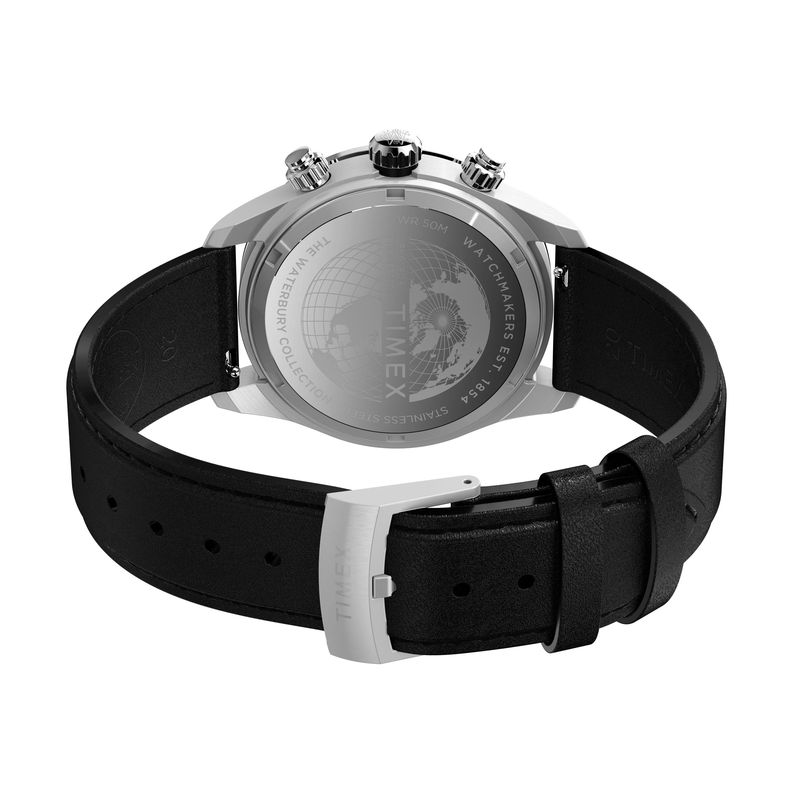 Waterbury Heritage Chronograph | 39mm, Steel, Leather, Silver Dial - Image 5
