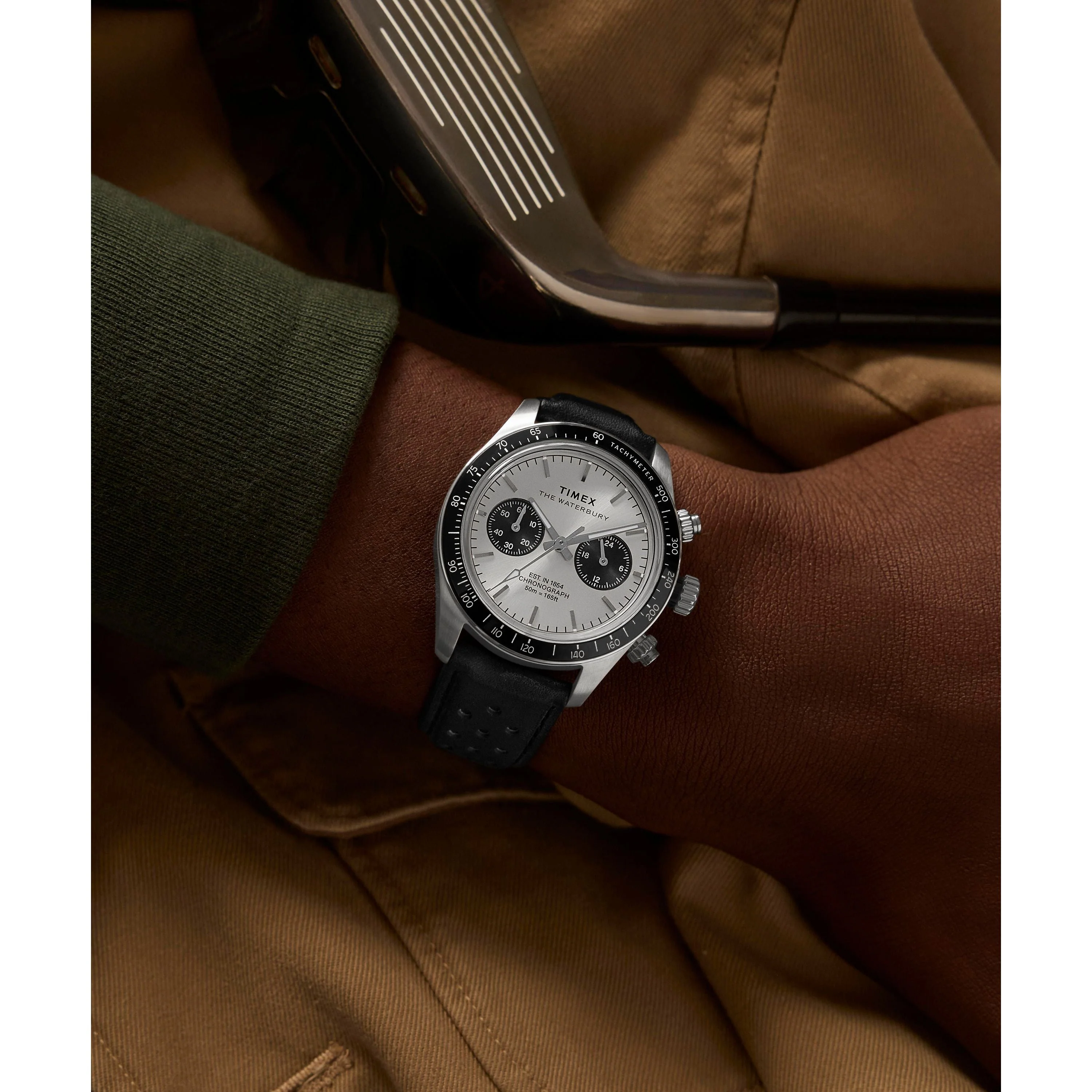 Waterbury Heritage Chronograph | 39mm, Steel, Leather, Silver Dial - Image 7