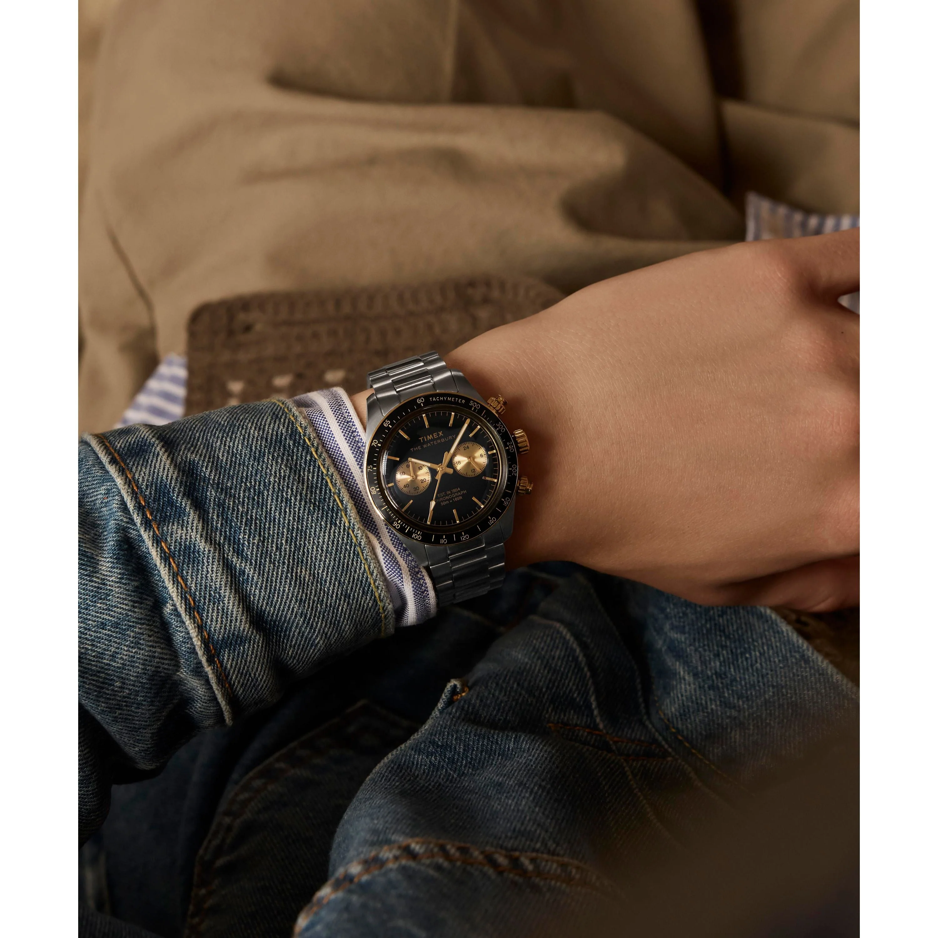 Waterbury Heritage Chronograph | 39mm, Steel, Black Dial - Image 9