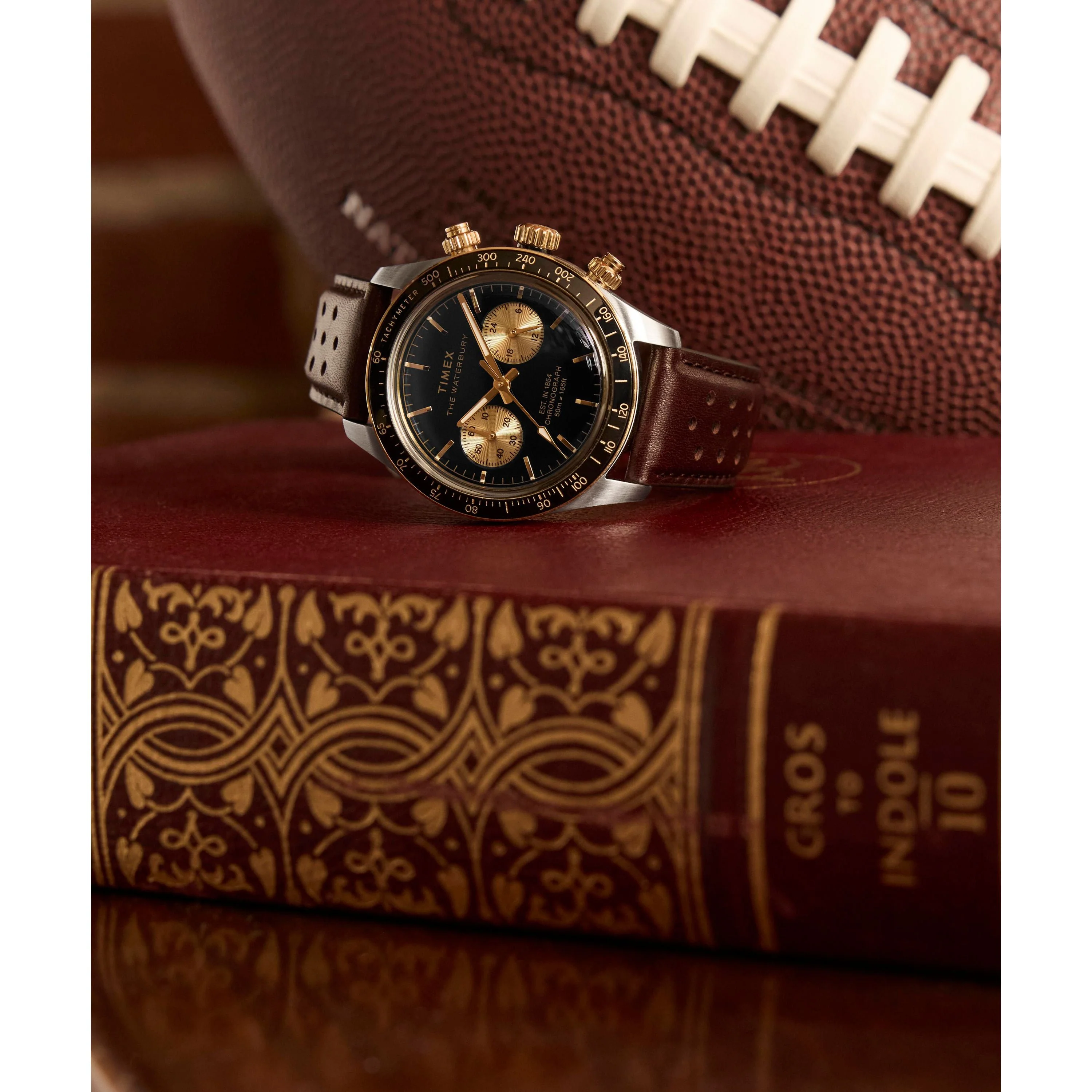 Waterbury Heritage Chronograph | 39mm, Steel, Leather, Black Dial - Image 6