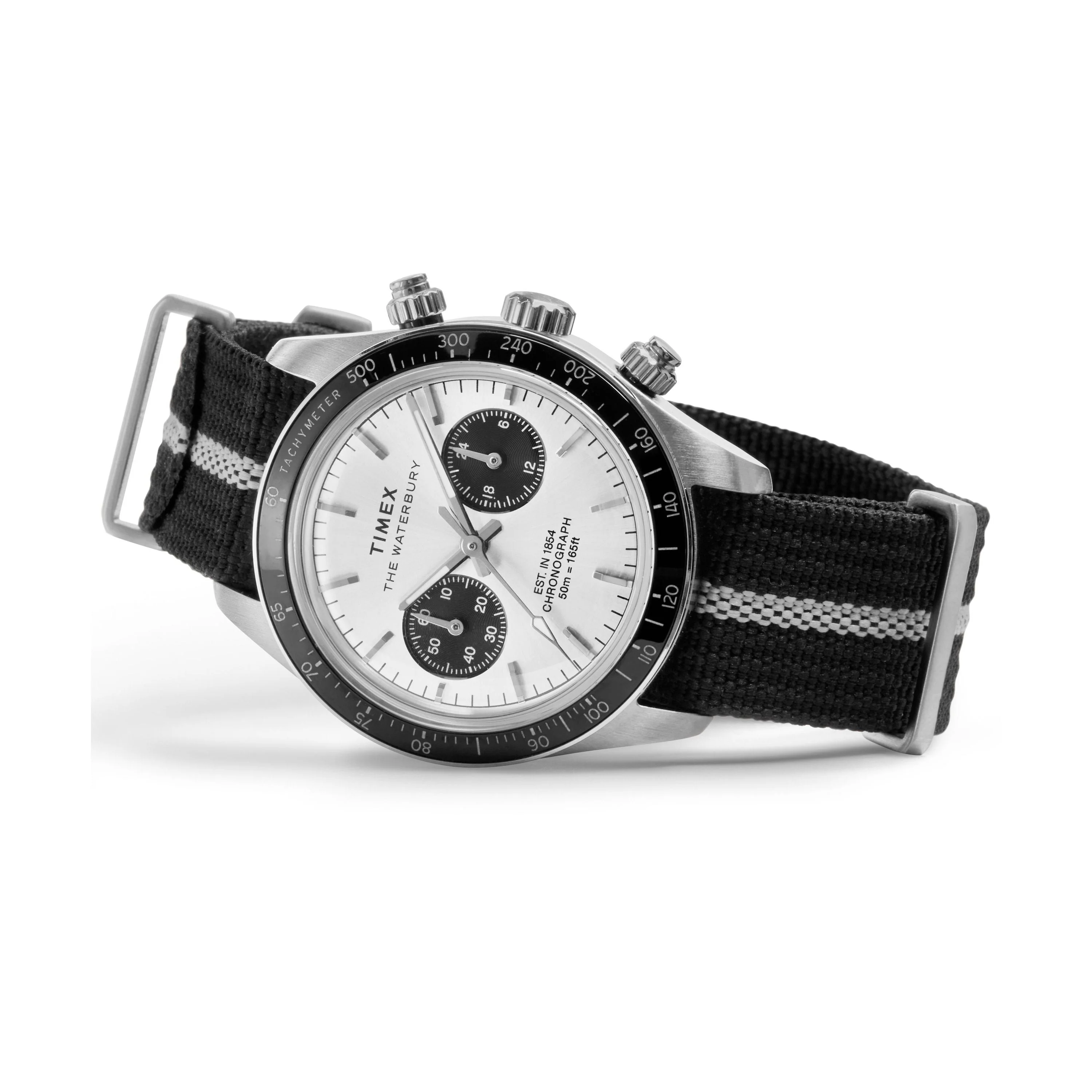 Waterbury Heritage Chronograph | 39mm, Steel, CANVAS, Silver Dial - Image 6