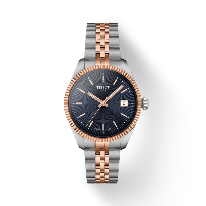 Ballade 34 | 34mm, Steel, Two-Tone Steel & 18K Rose Gold, Navy Dial