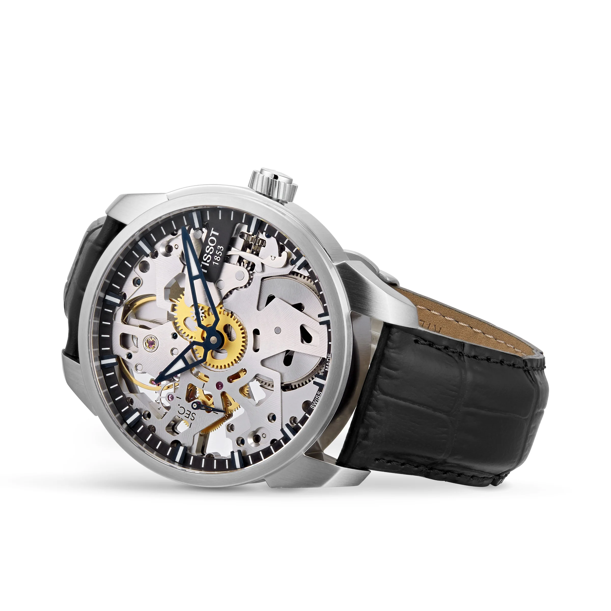 T-Complication Squelette Mechanical | 43mm, Steel, Leather, Silver Dial - Image 2