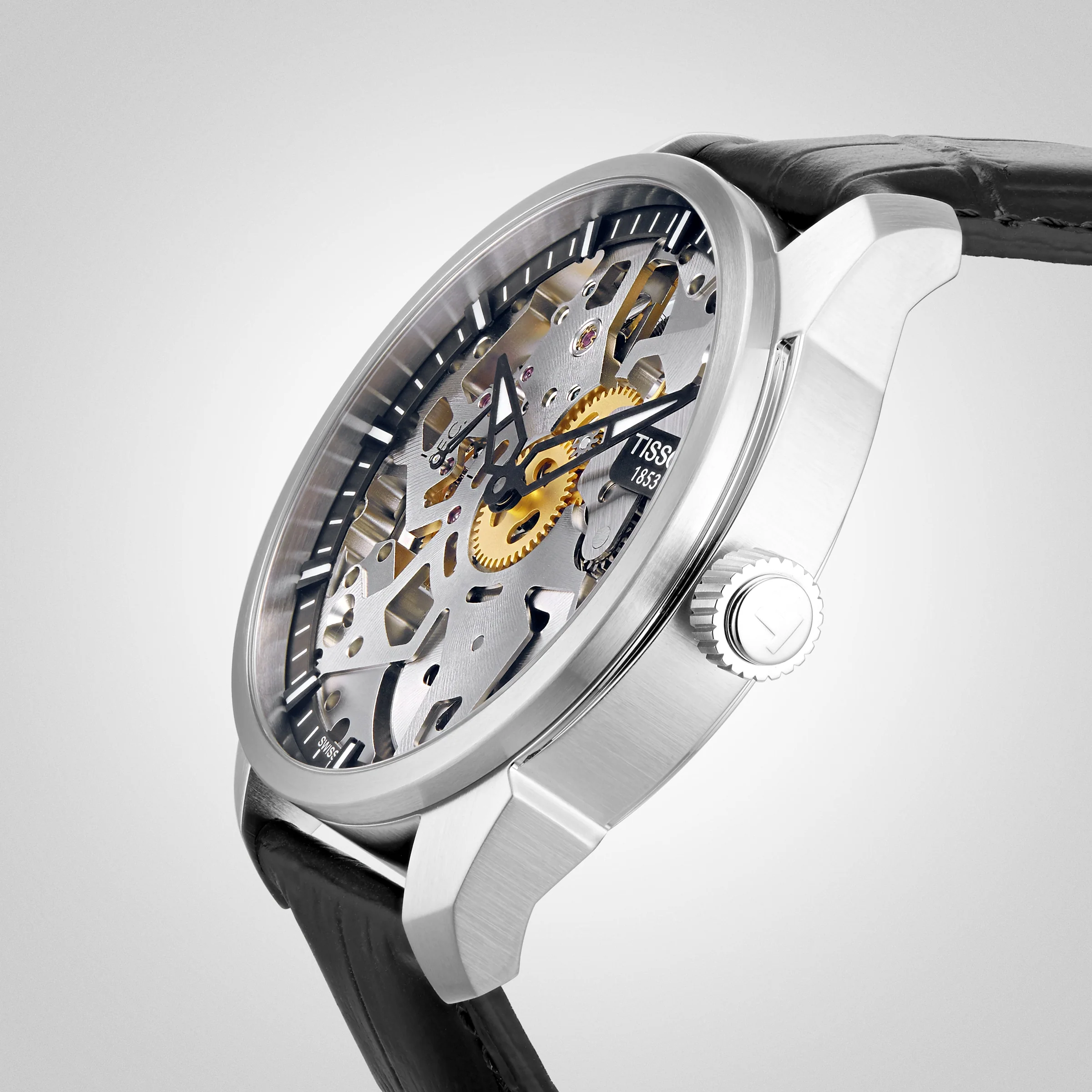 T-Complication Squelette Mechanical | 43mm, Steel, Leather, Silver Dial - Image 6