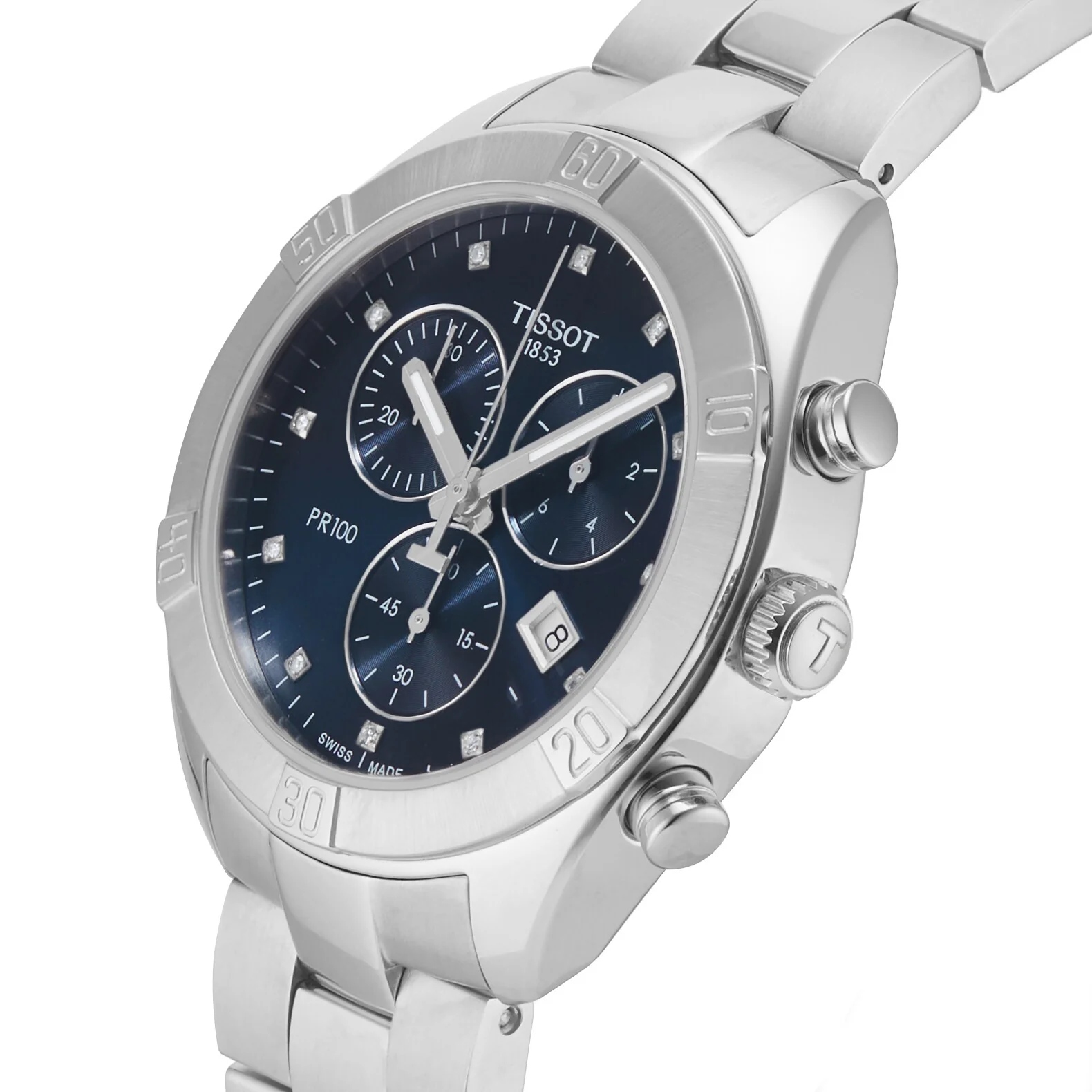 PR 100 Sport Chic Chronograph | 38mm, Steel, Blue Dial - Image 6
