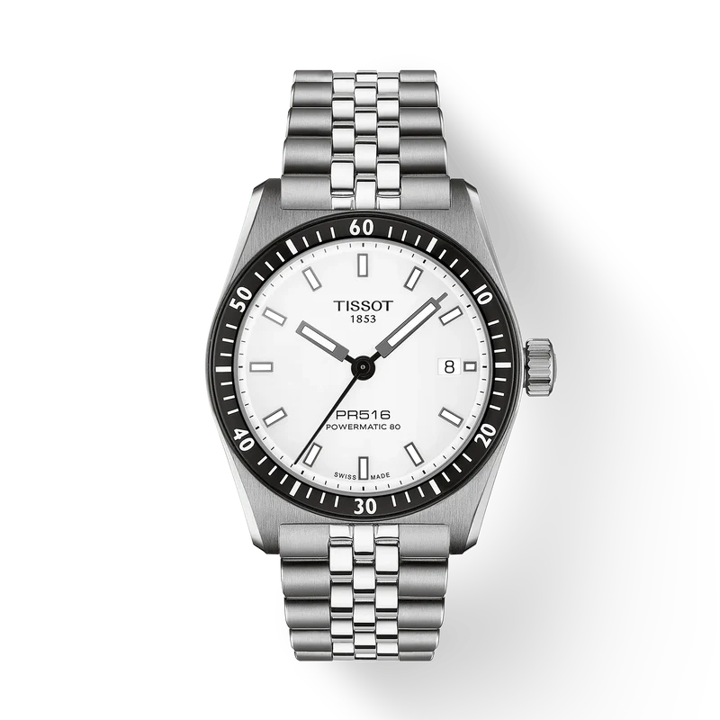PR516 38 | 38mm, Steel, White Dial