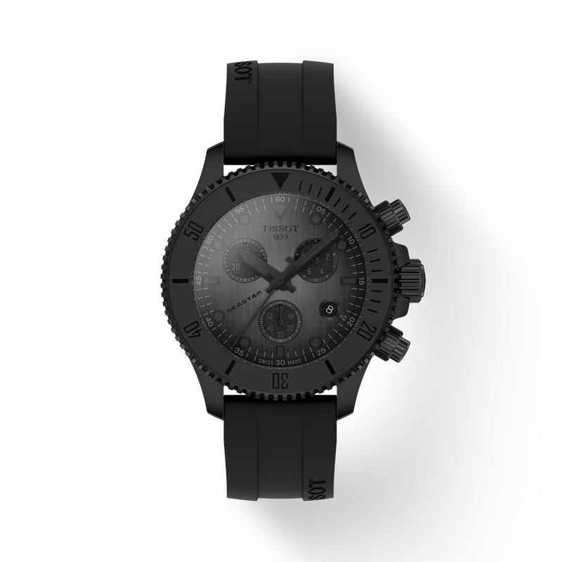SeaStar 1000 38 | 38mm, Steel & PVD Black, Rubber, Black Dial