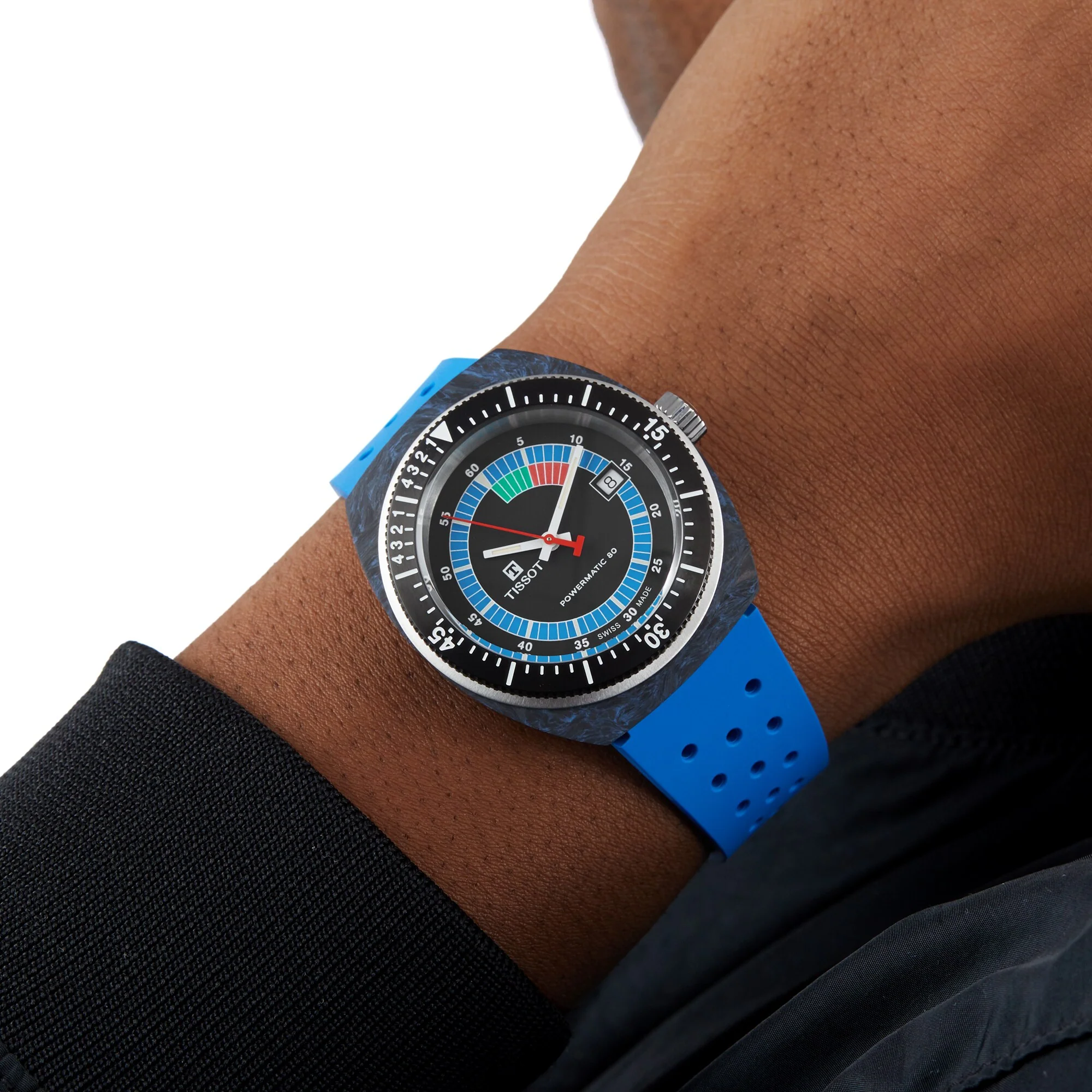Sideral S Powermatic 80 | 41mm, Carbon Fibre, Rubber, Black Dial - Image 8