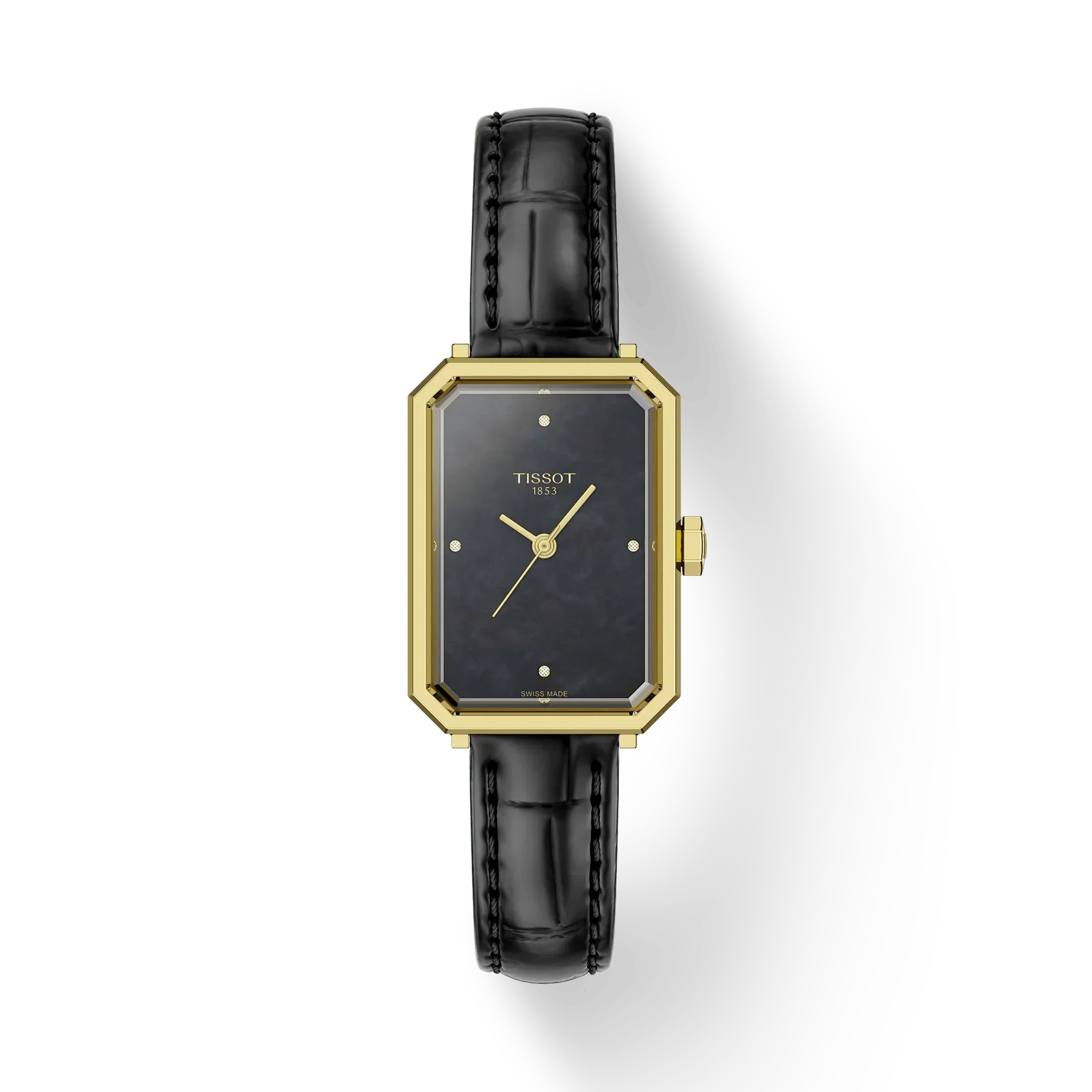 SRV 30mm | 22mm, Two-Tone Steel & PVD Yellow Gold, Leather, Blk MOP Dial