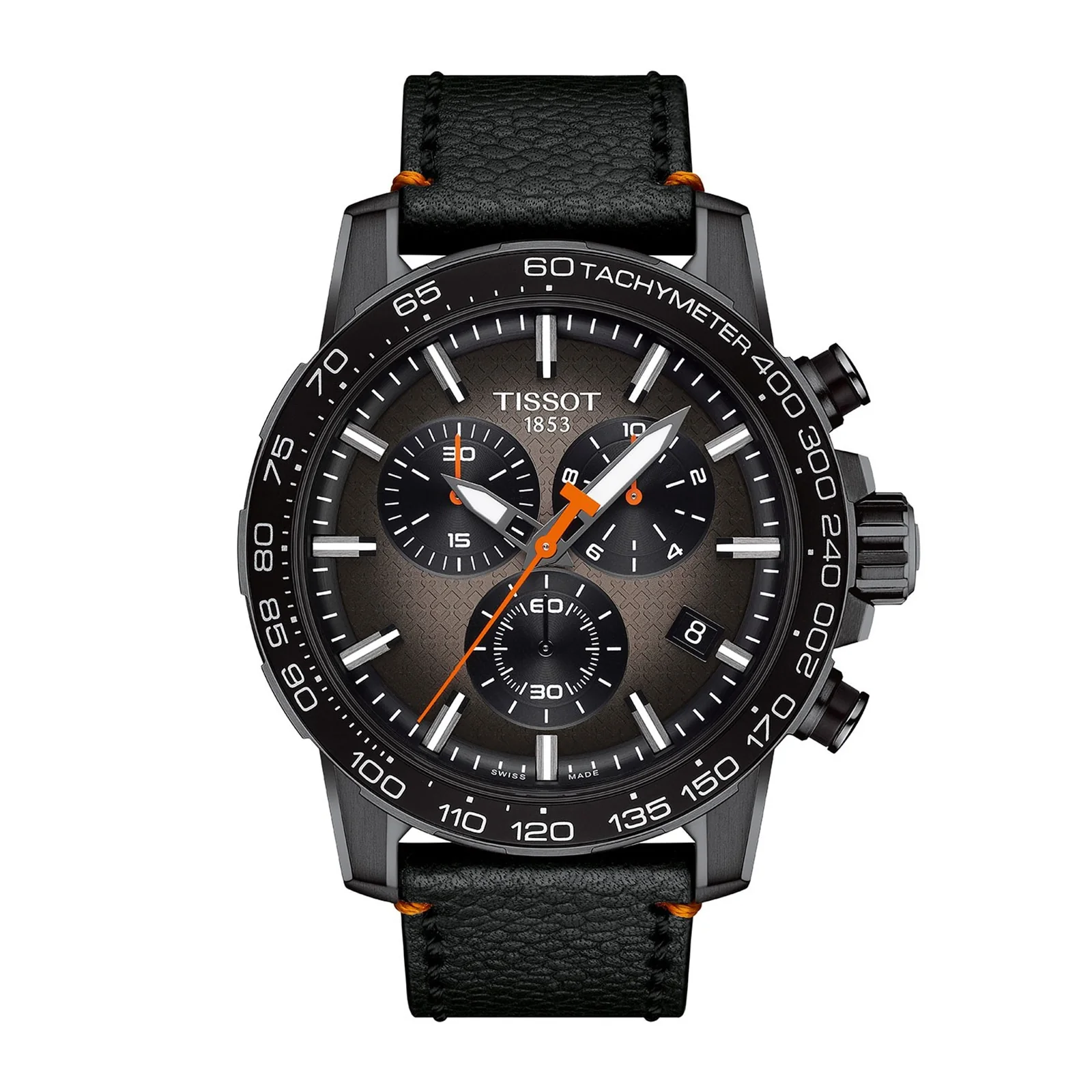 Supersport Chrono Basketball Edition | 45.5mm, Steel & PVD Black, Leather, Black Dial